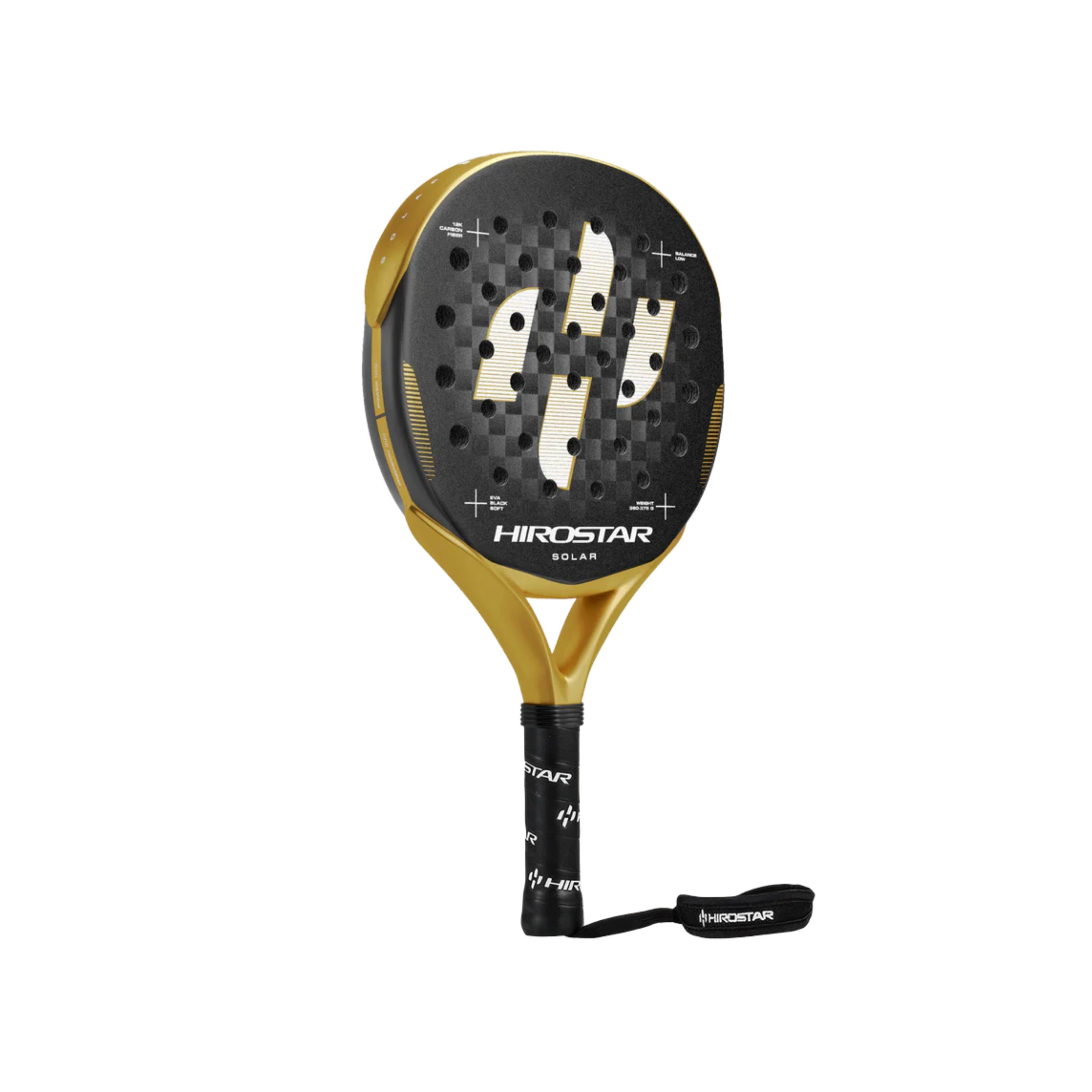 Hirostar Solar 2026 Padel Racket - Black Gold White