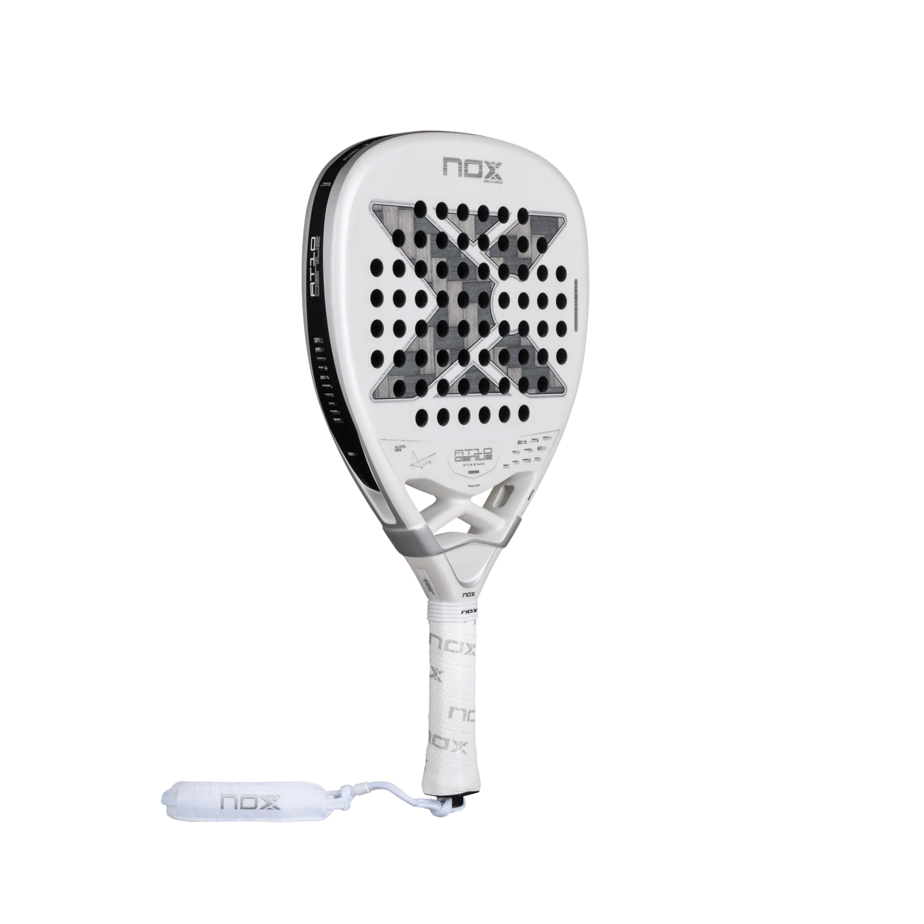 Nox AT10 Luxury Genius Attack 12K Alum XTREM 2026 Padel Racket - Silver White