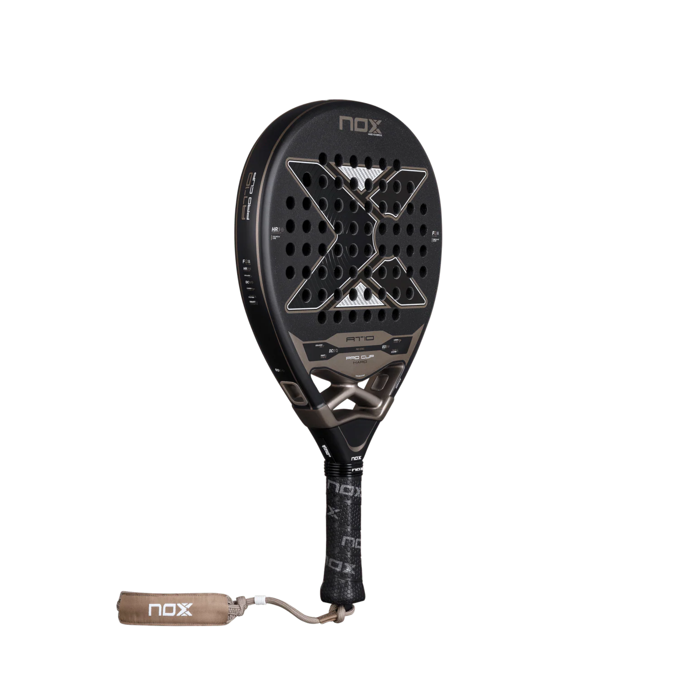 Nox AT10 Pro Cup Hard 2026 by Agustín Tapia Padel Racket - Brown Black