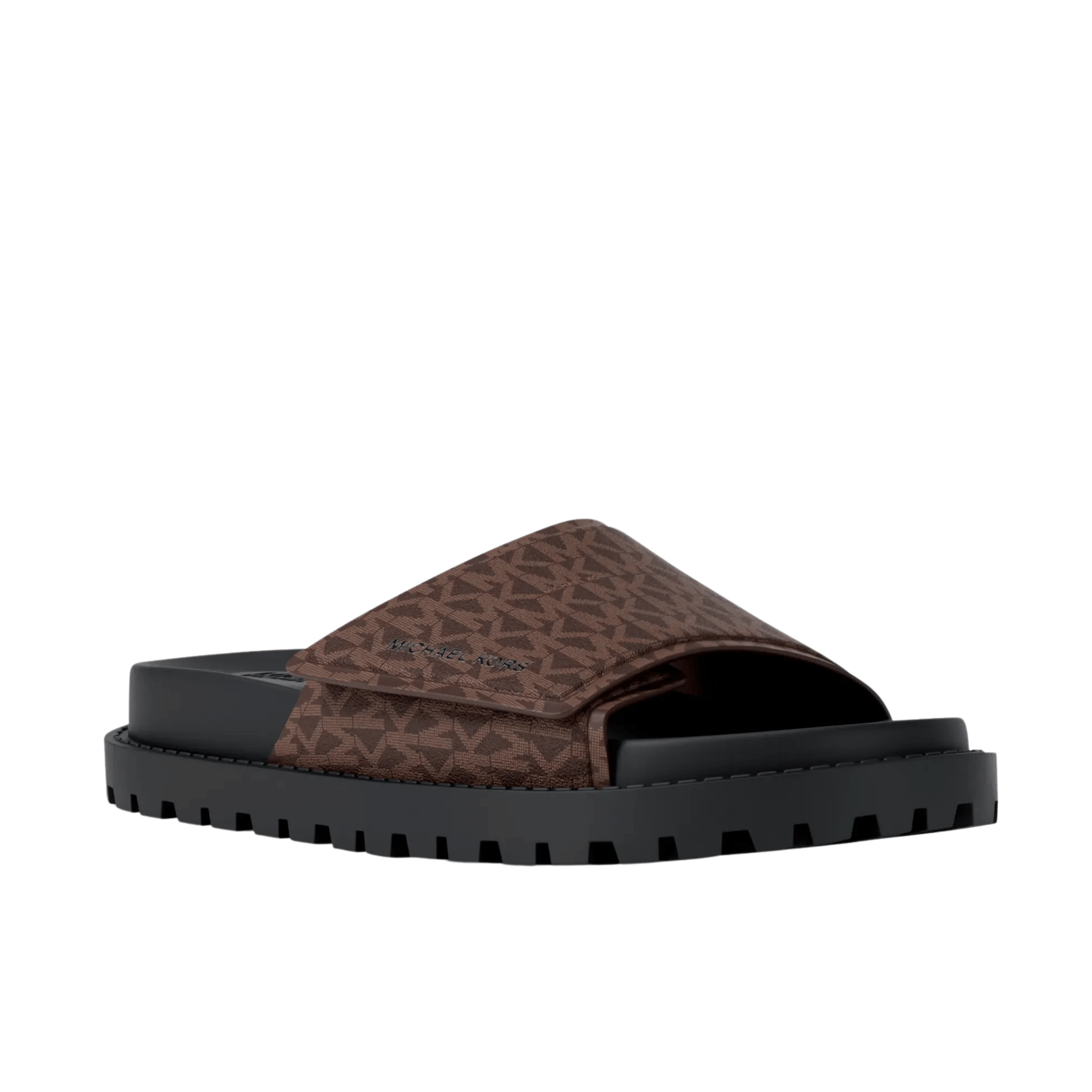 Michael Kors Men Luka Signature Logo Slide Sandal - Brown