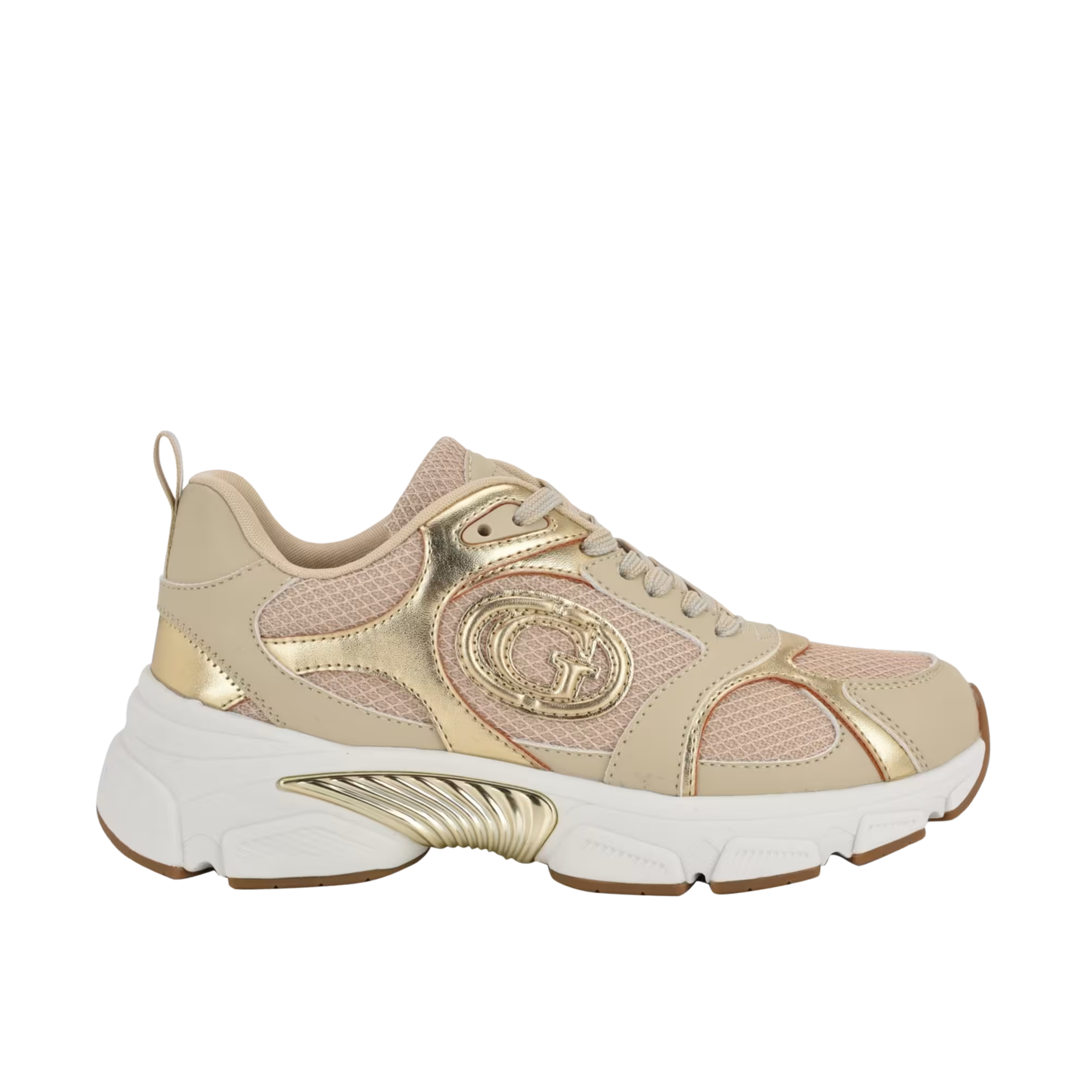 Guess Women Ibitha Metallic Signature G Sneakers - Light Natural