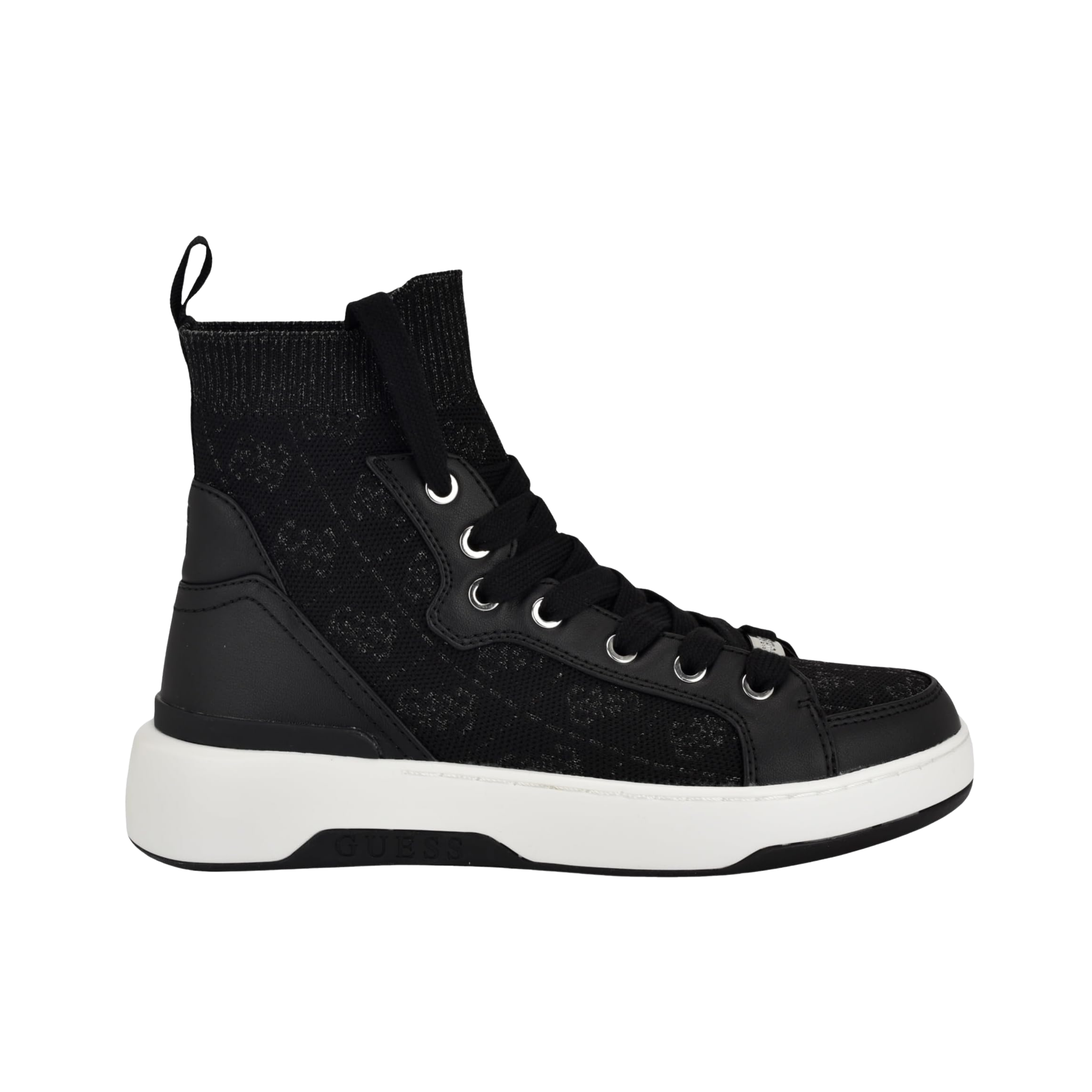 Guess Women Quattro G Knit High Top Sneakers - Black
