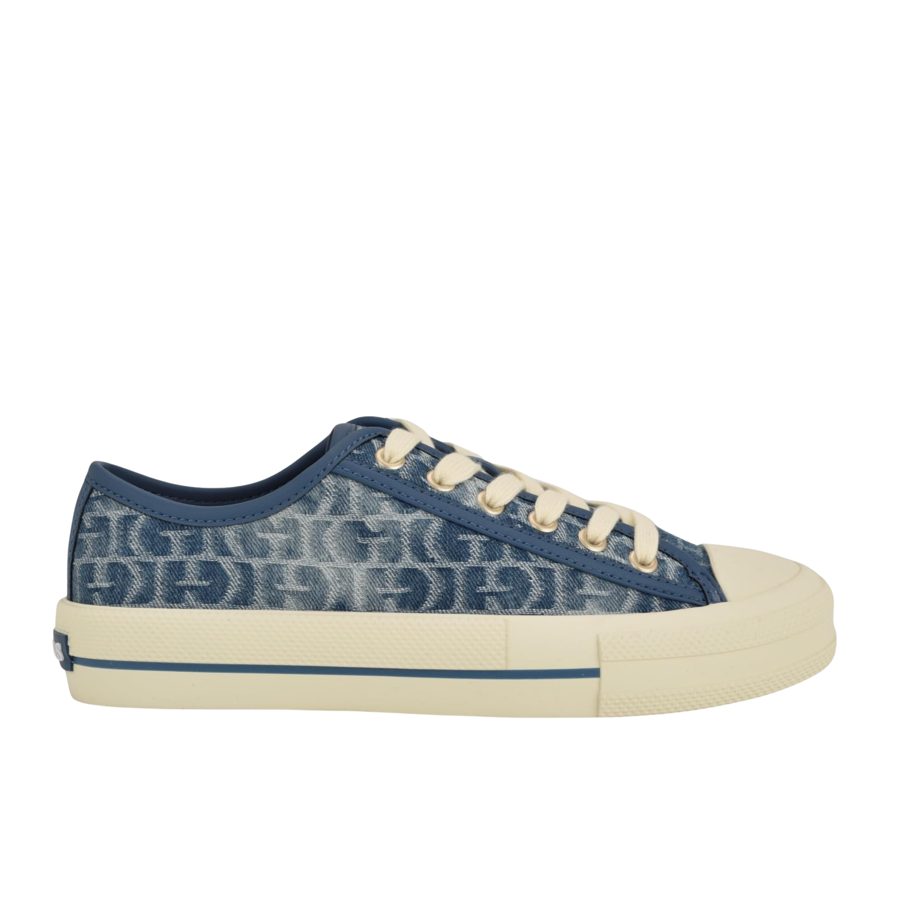 Guess Women Carey Canvas Low Top Sneakers - Medium Blue
