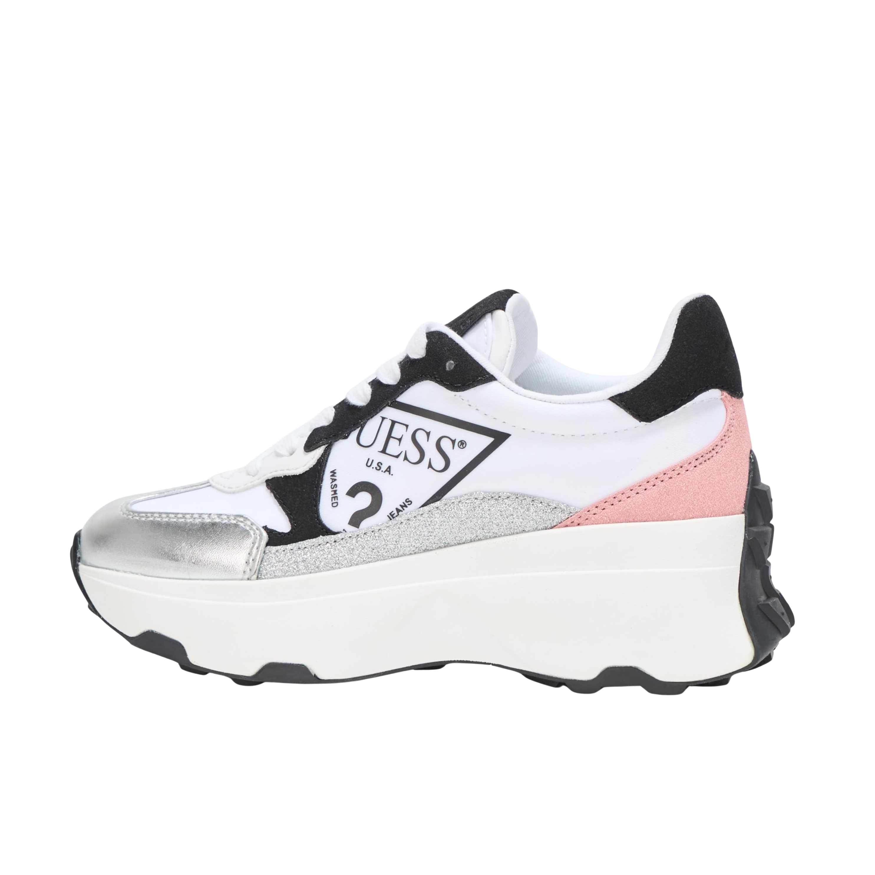 Guess Women Calebb Sneakers - Silver Pink Multi