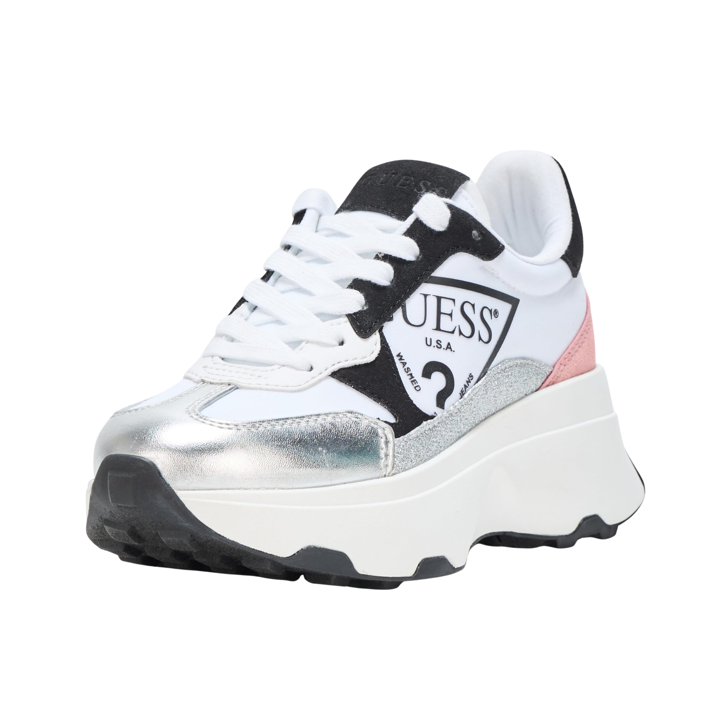 Guess Women Calebb Sneakers - Silver Pink Multi