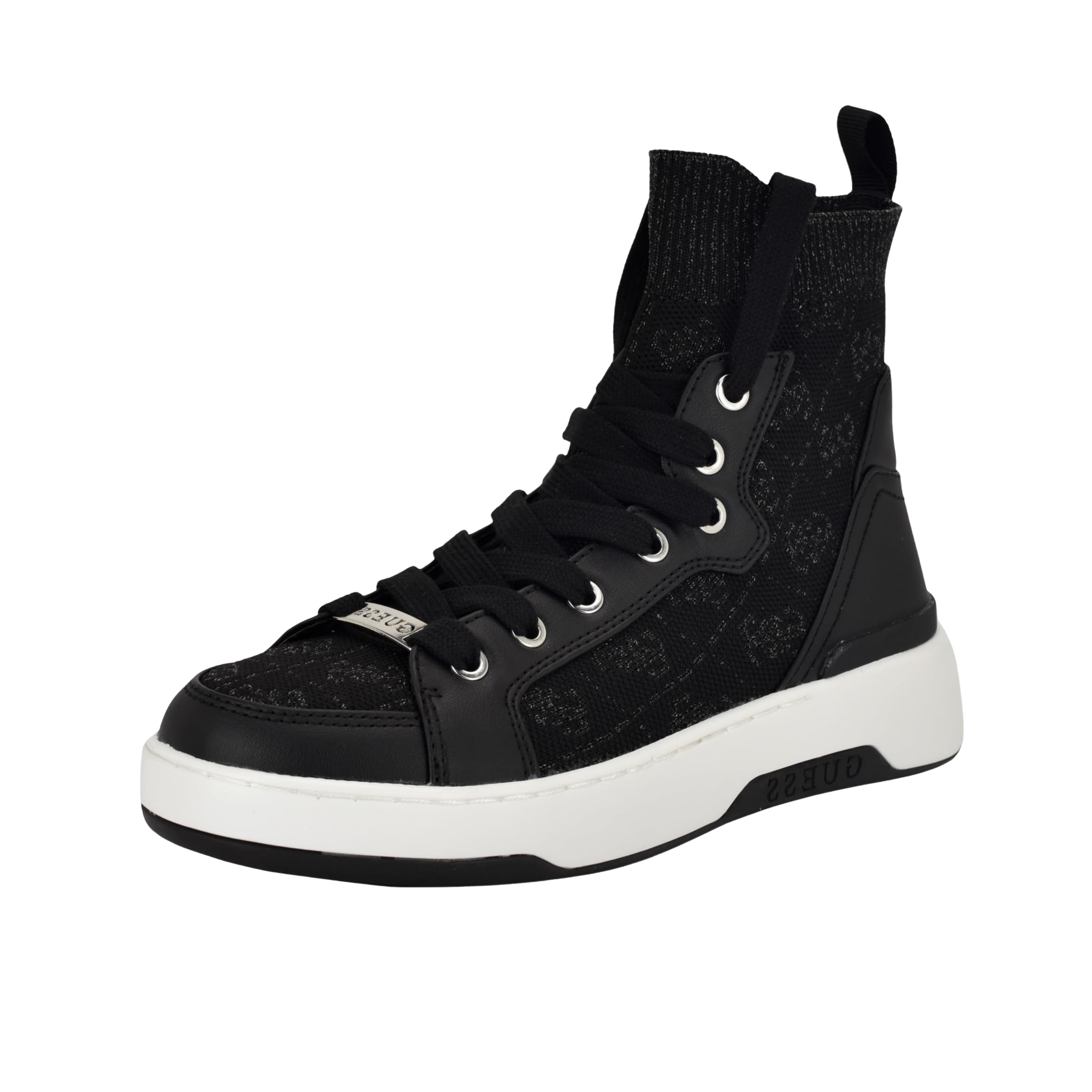 Guess Women Quattro G Knit High Top Sneakers - Black