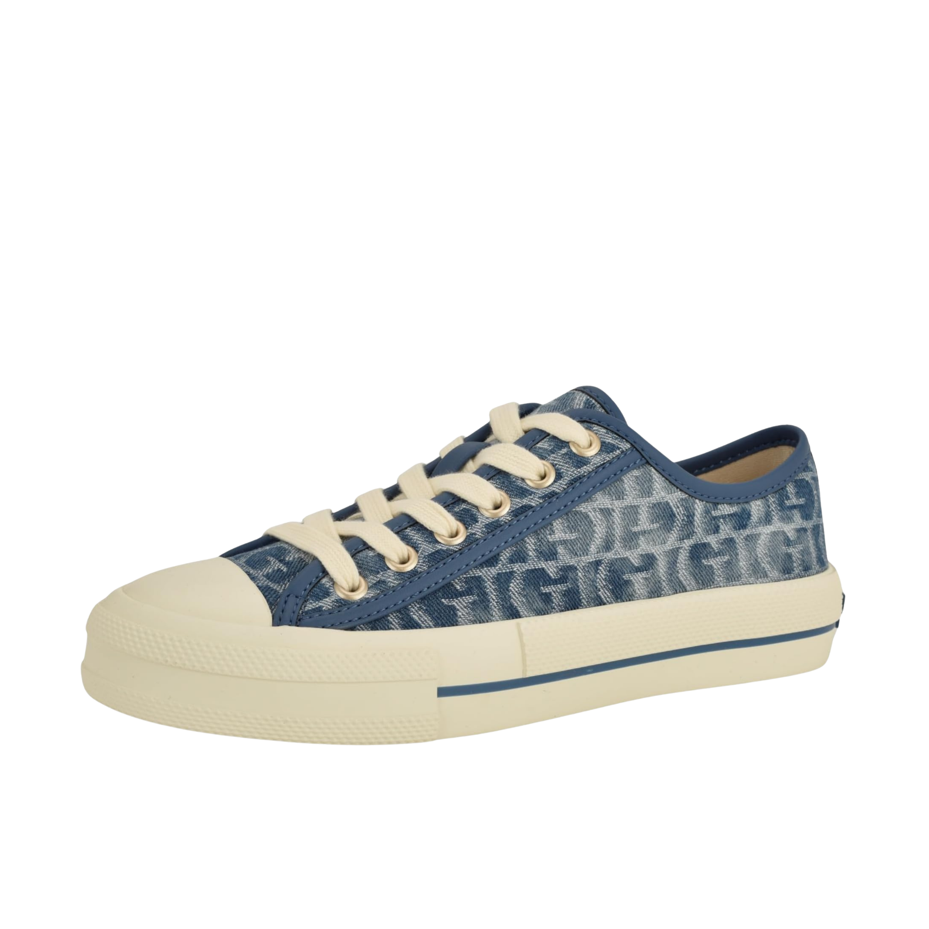 Guess Women Carey Canvas Low Top Sneakers - Medium Blue