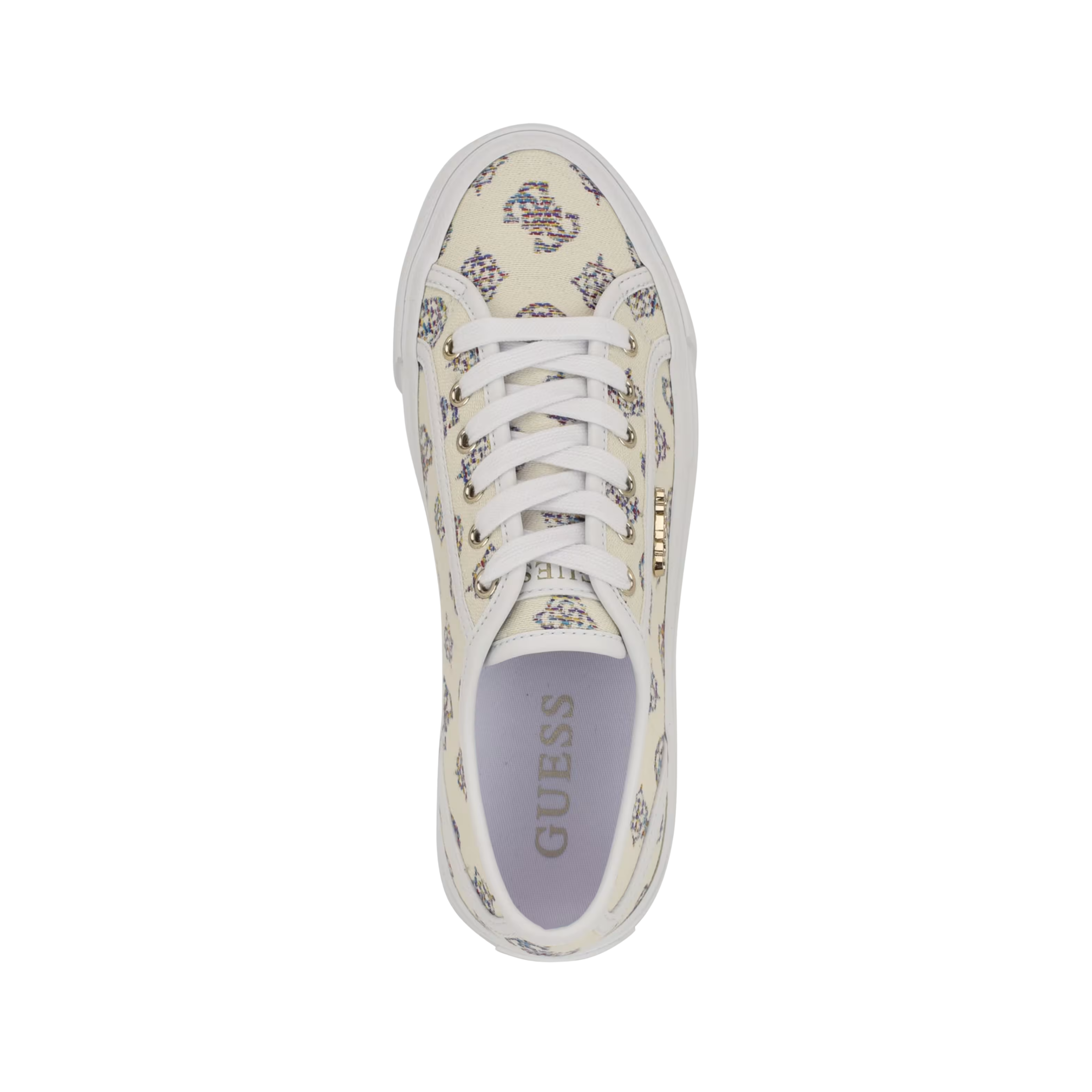 Guess Women Jelexa Peony Canvas Sneakers - WhIte