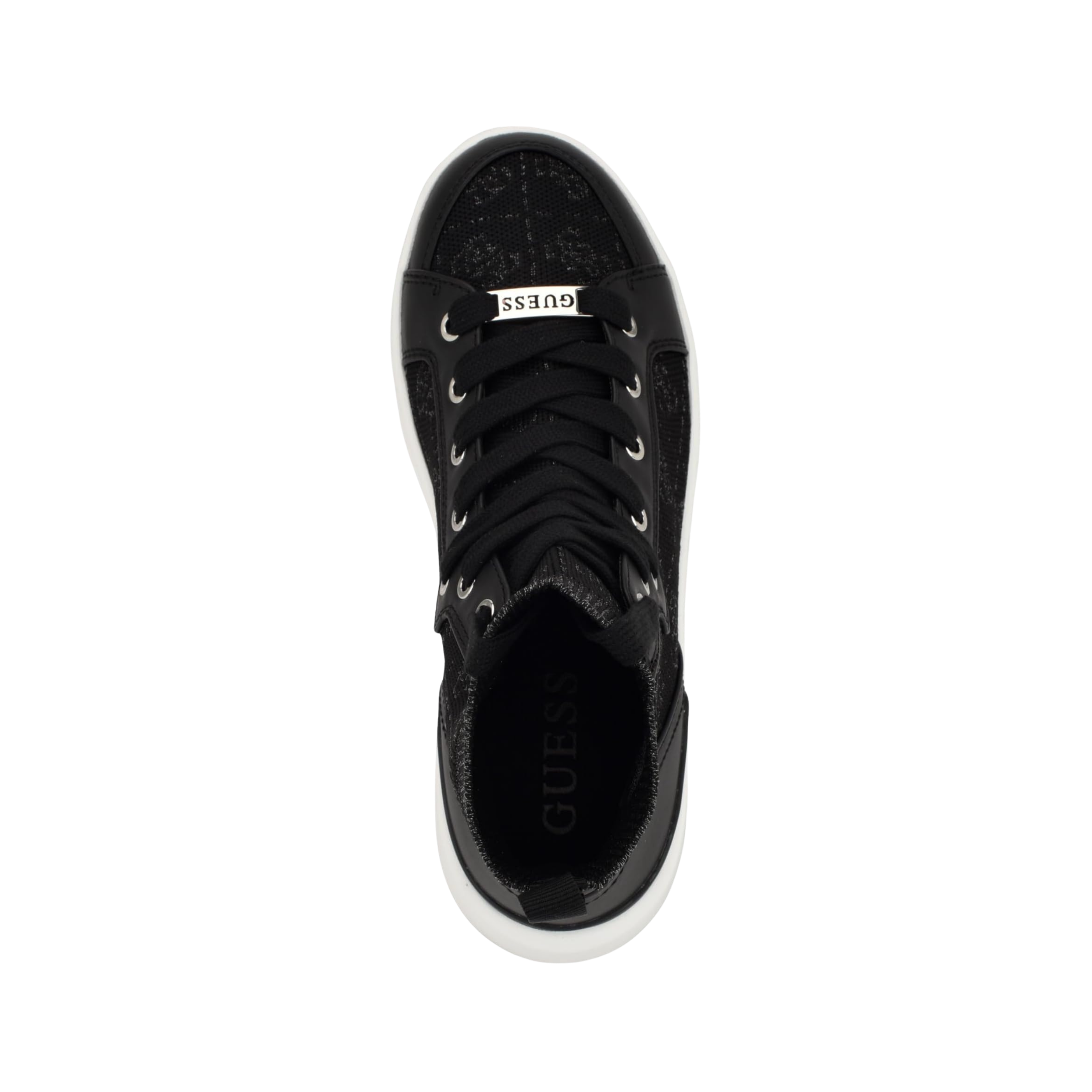 Guess Women Quattro G Knit High Top Sneakers - Black