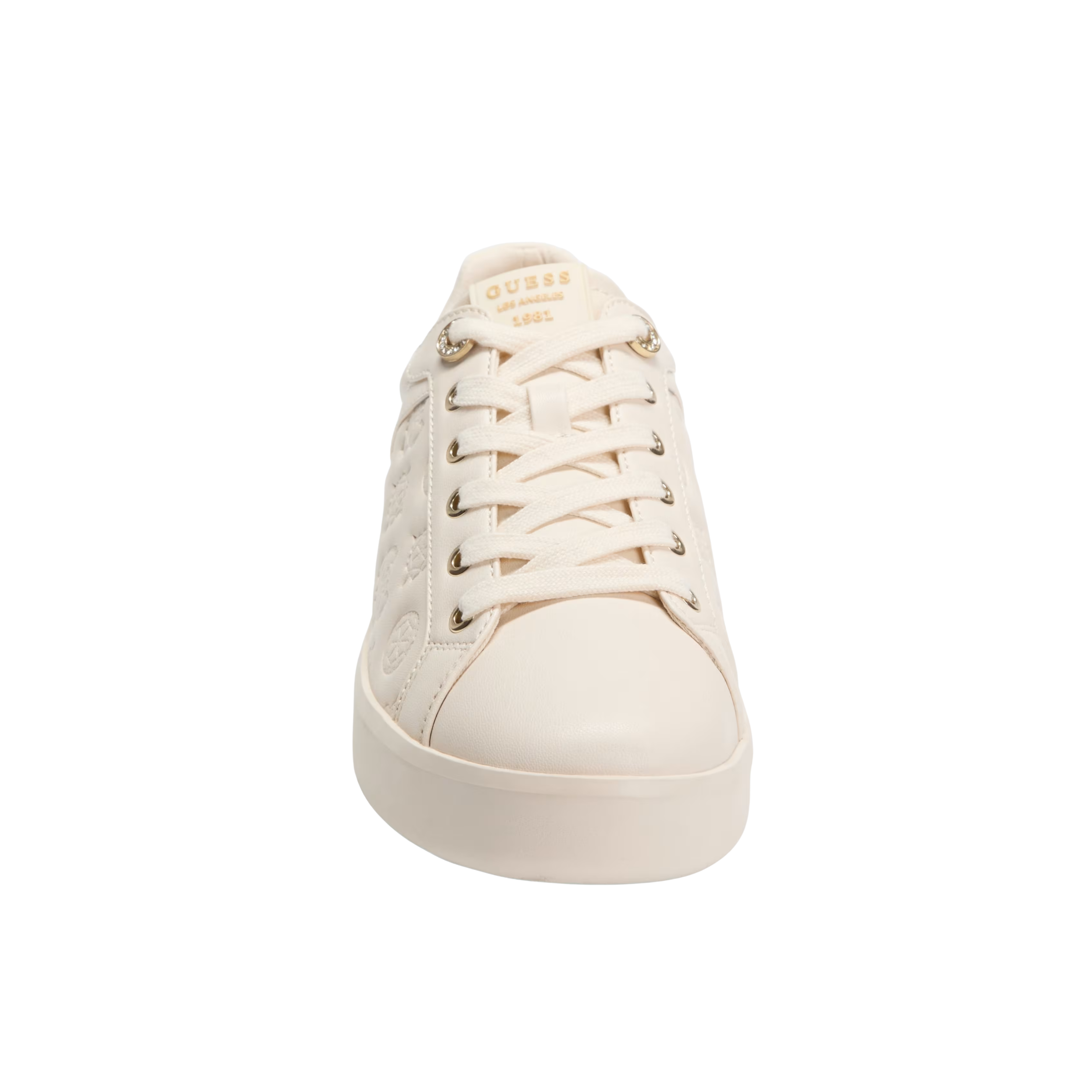 Guess Women Ronii Debossed Peony Low Top Sneakers - Light Natural