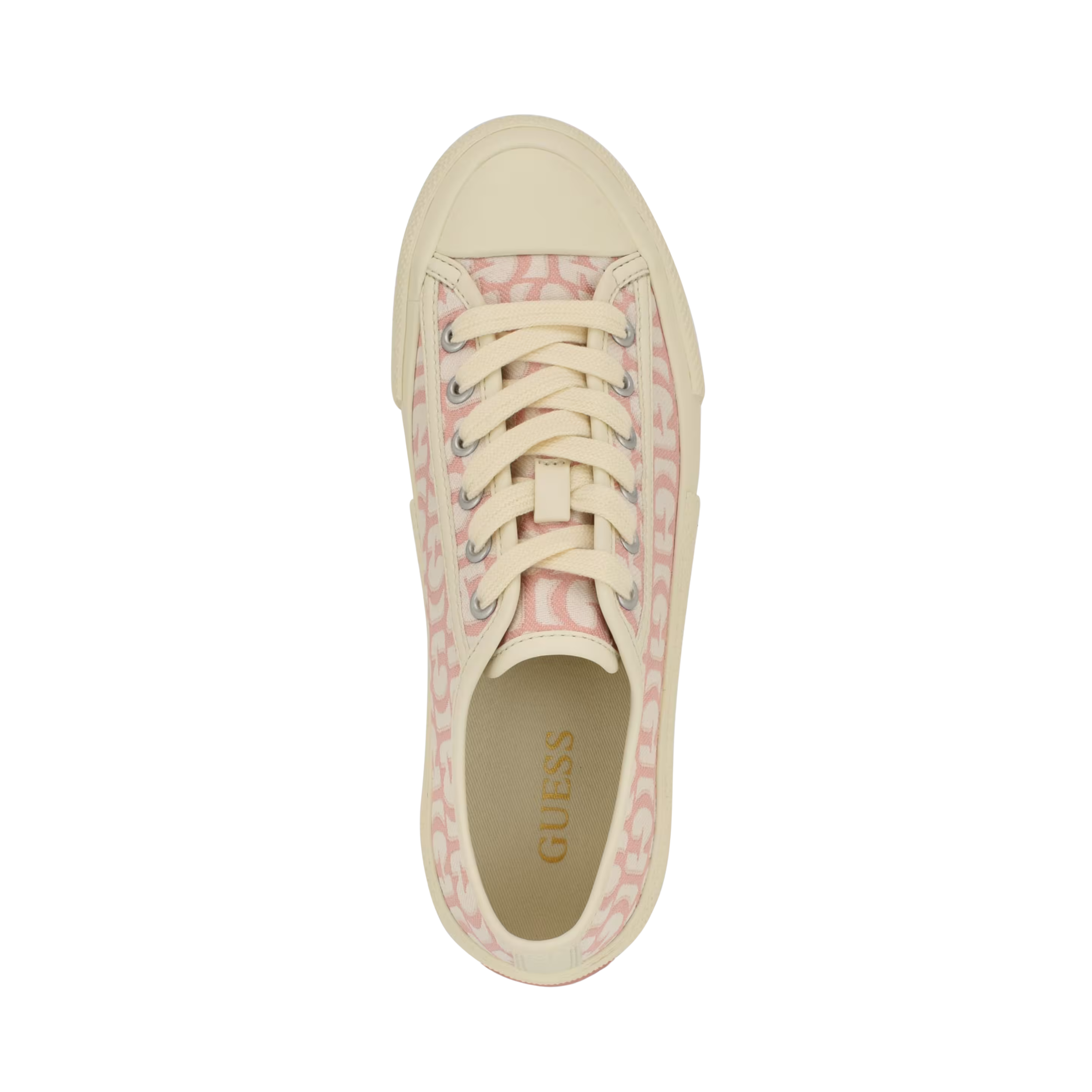 Guess Women Carey Canvas Low Top Sneakers - Medium Pink