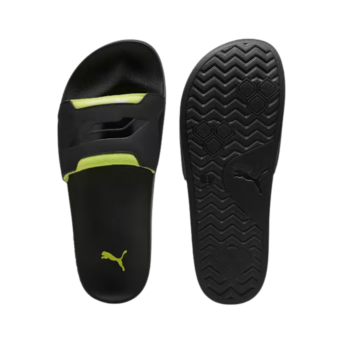 Puma Men F1 Leadcat 2.0 Graphic Slides - Black Light Lime