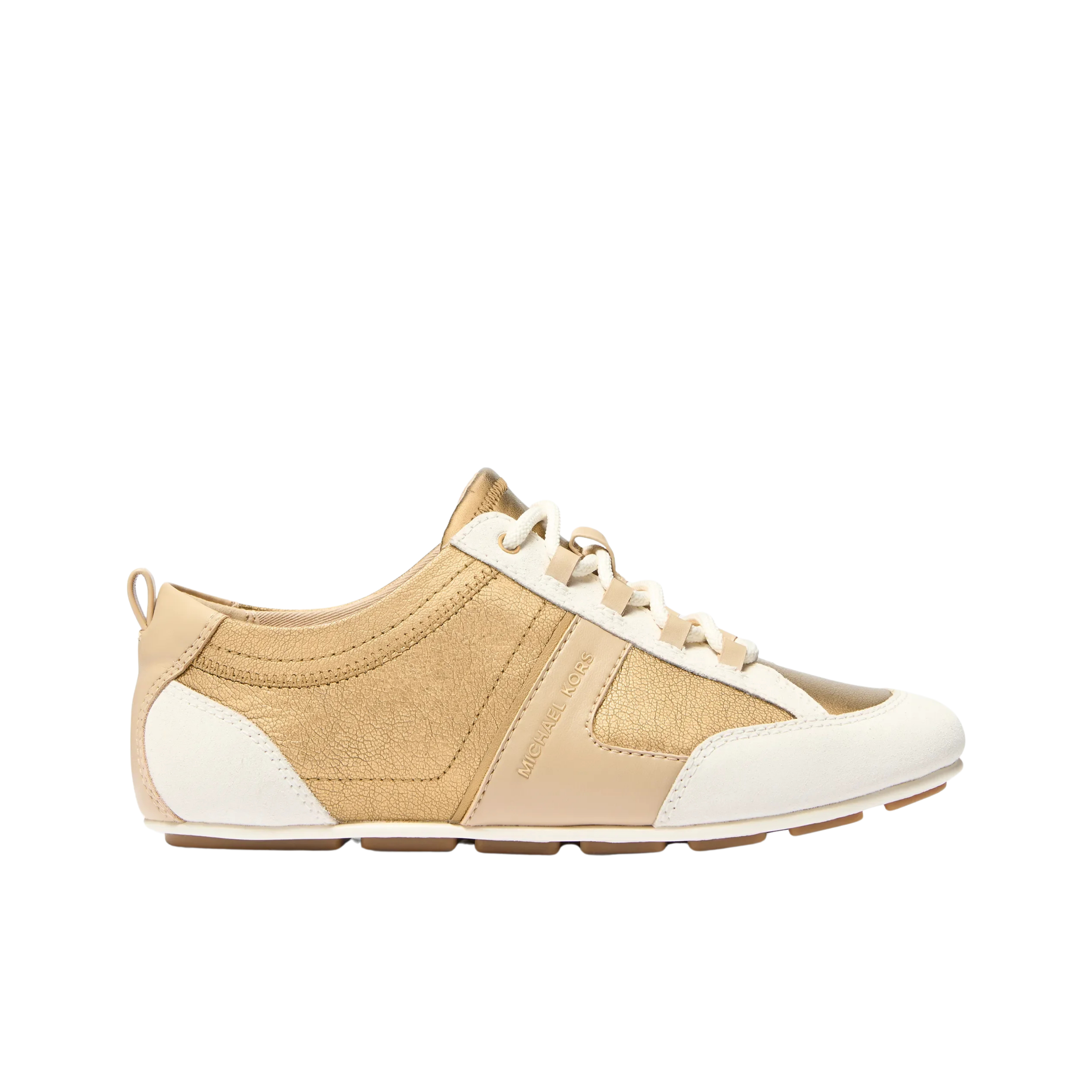 Michael Kors Women Keely Color Block Metallic Leather Trainer - Antique Gold