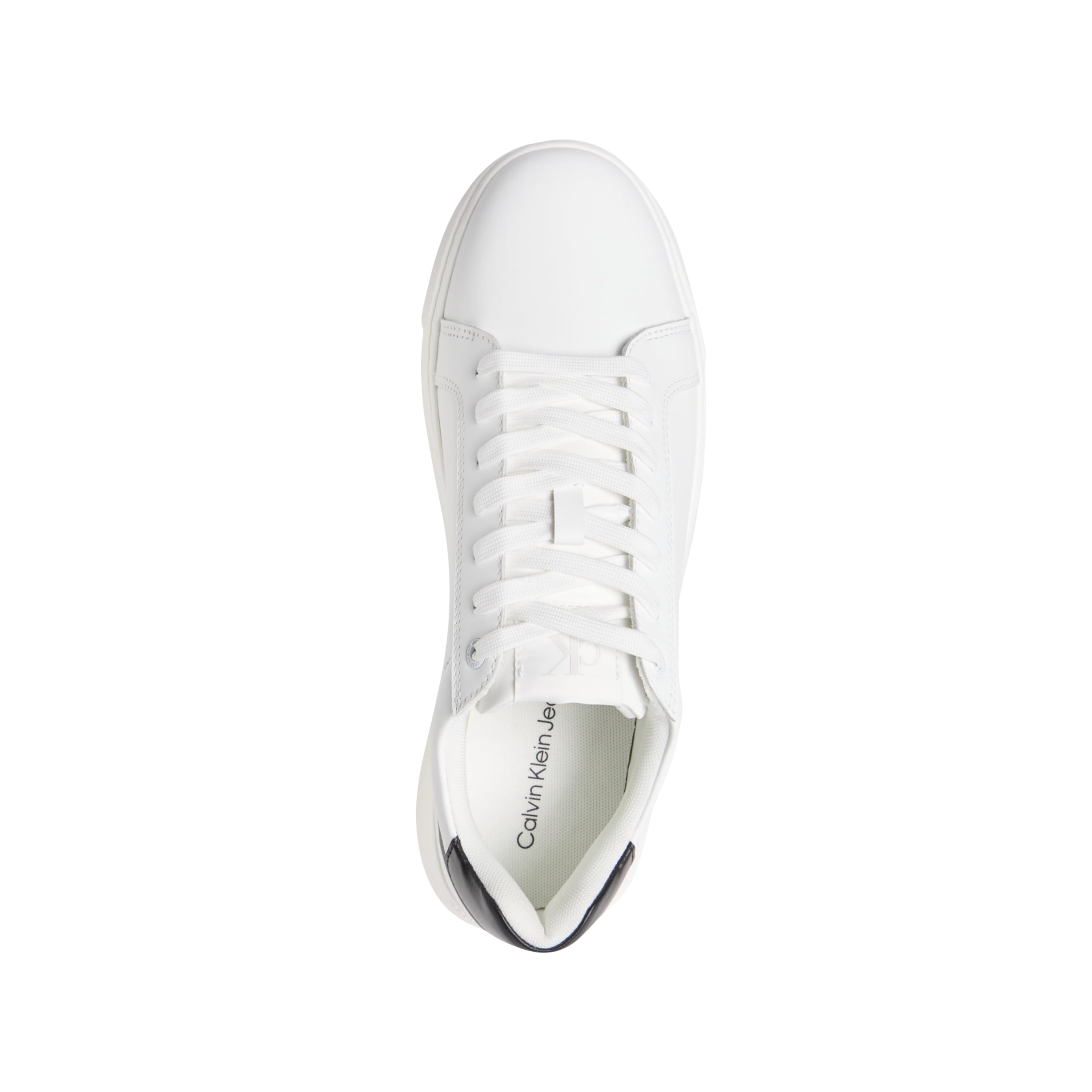 Calvin Klein Men Chunky Cupsole Mono LTH Sneaker - White Bright White Black