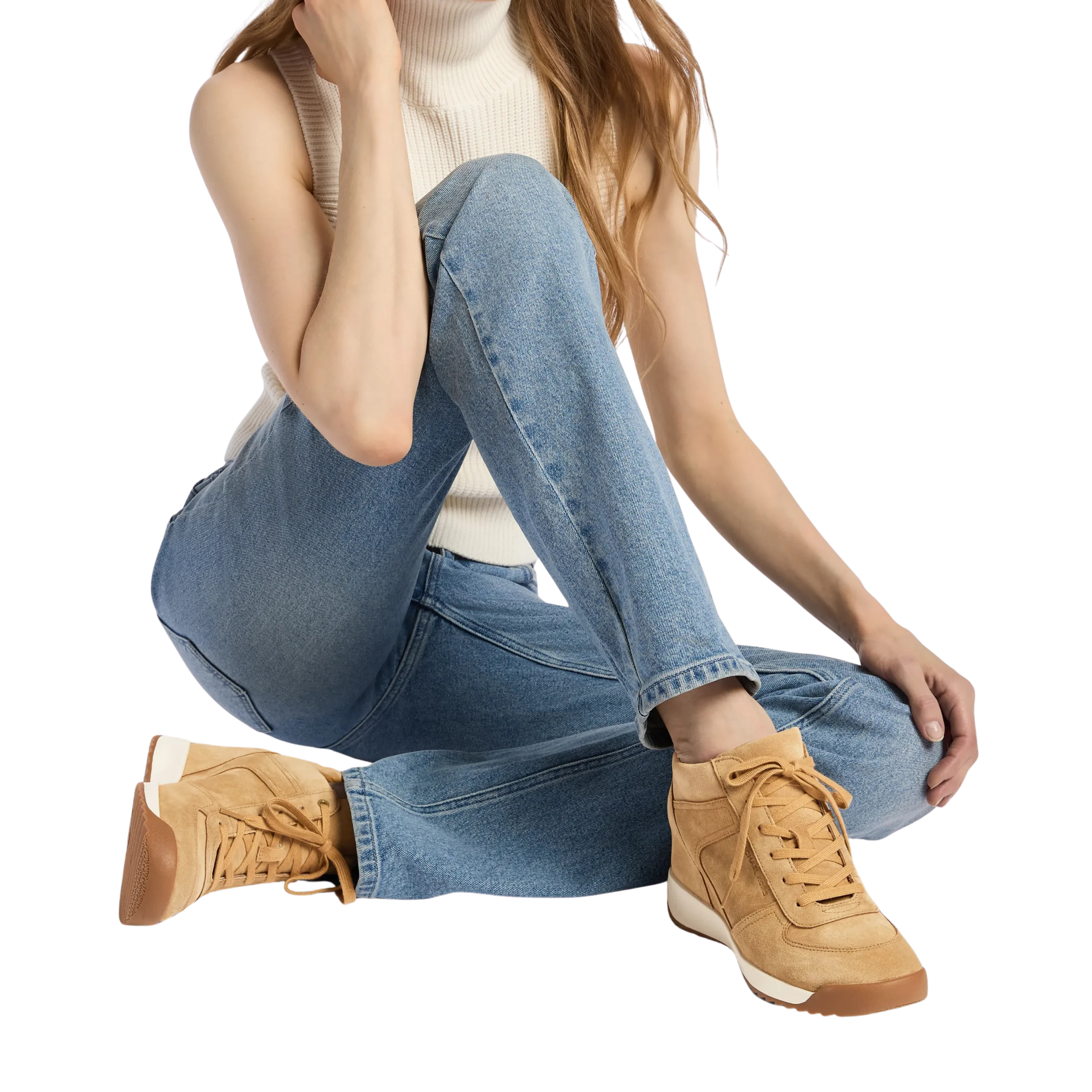 Michael Kors Women Nikko S2 Suede Wedge Trainer - Burnt Khaki