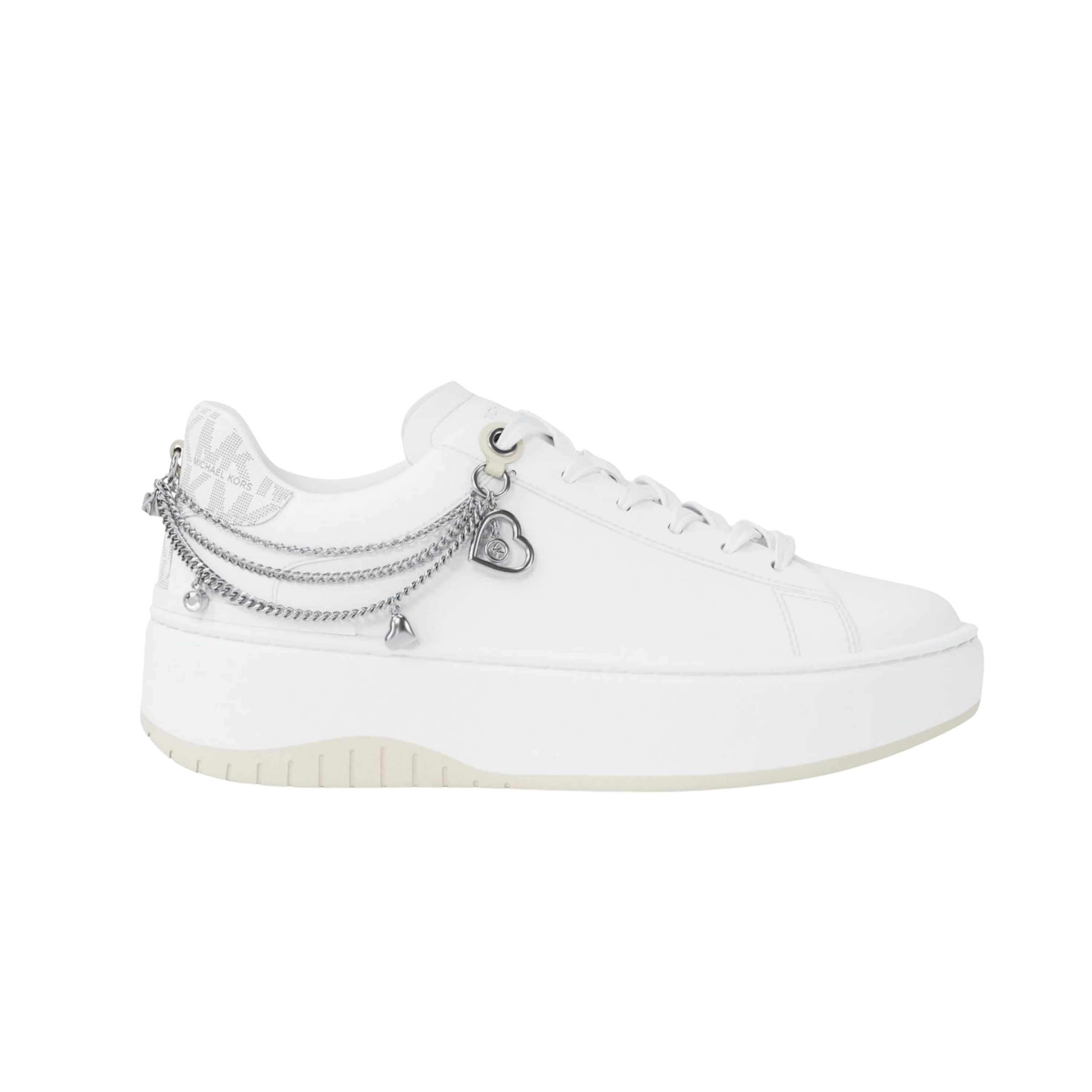 Michael Kors Women Dottie Embellished Leather Platform Sneaker - Optic White