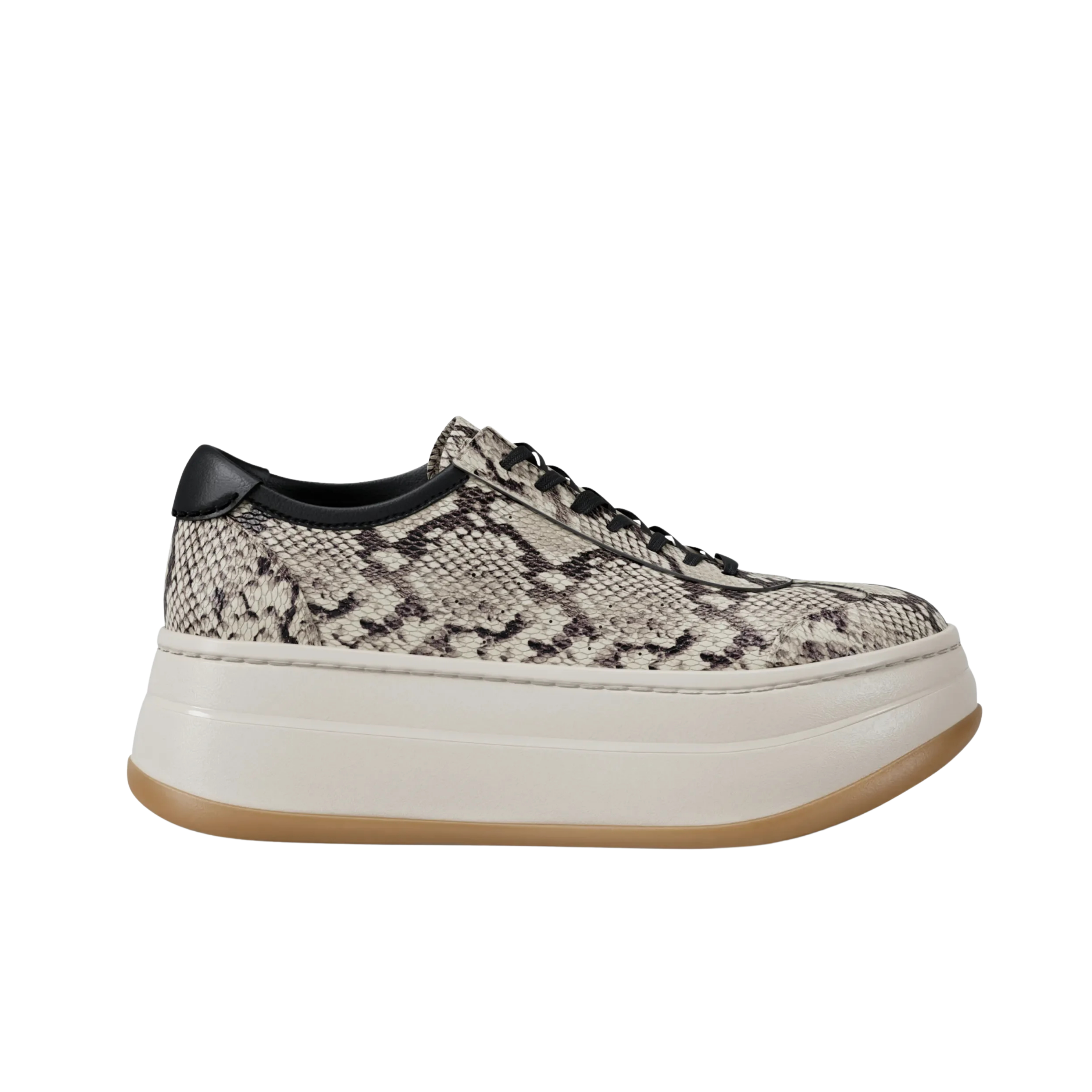 Michael Kors Women Hayes Snake Embossed Leather Platform Sneaker - Natural