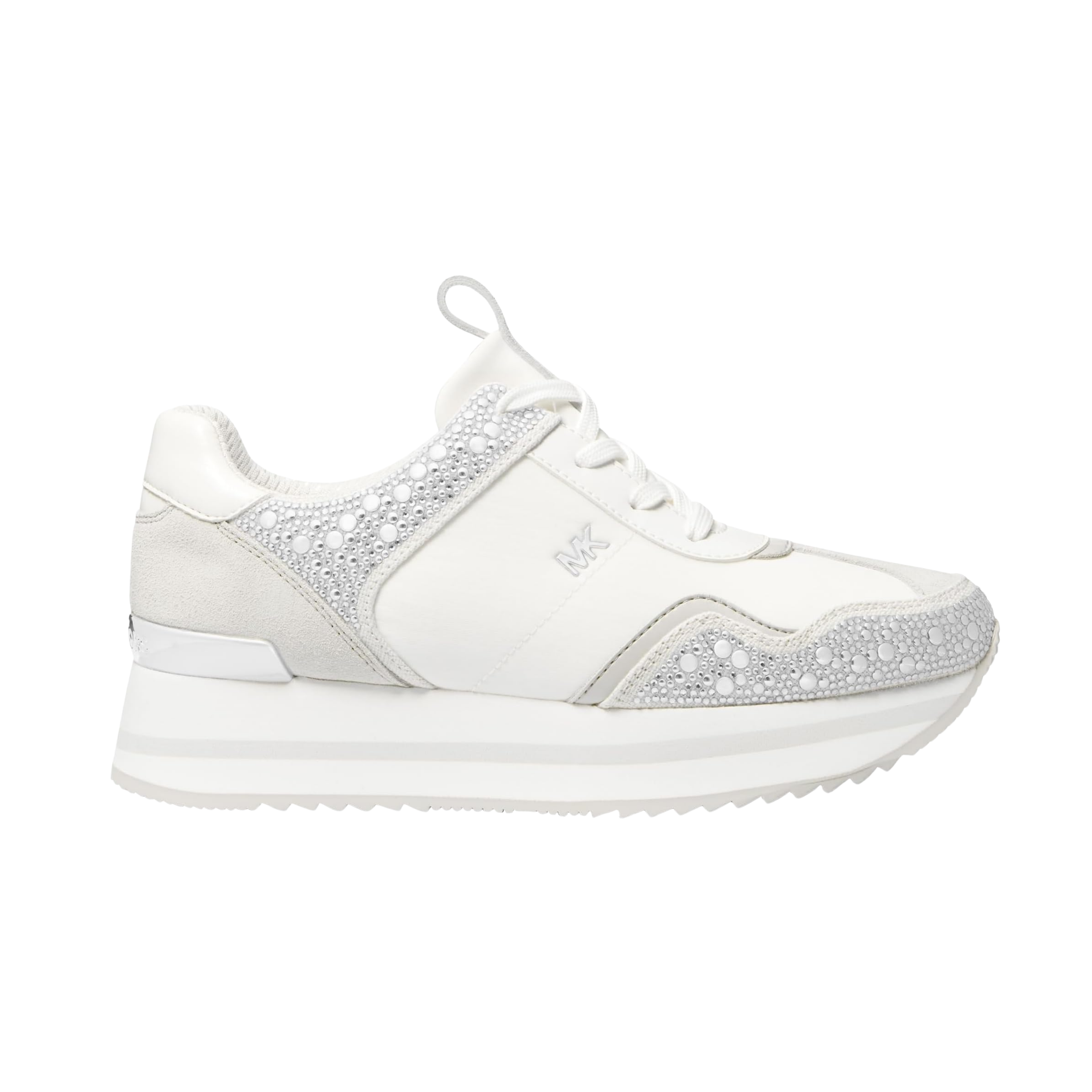 Michael Kors Women Raina Studs And Stones Trainer Sneakers - Aluminum