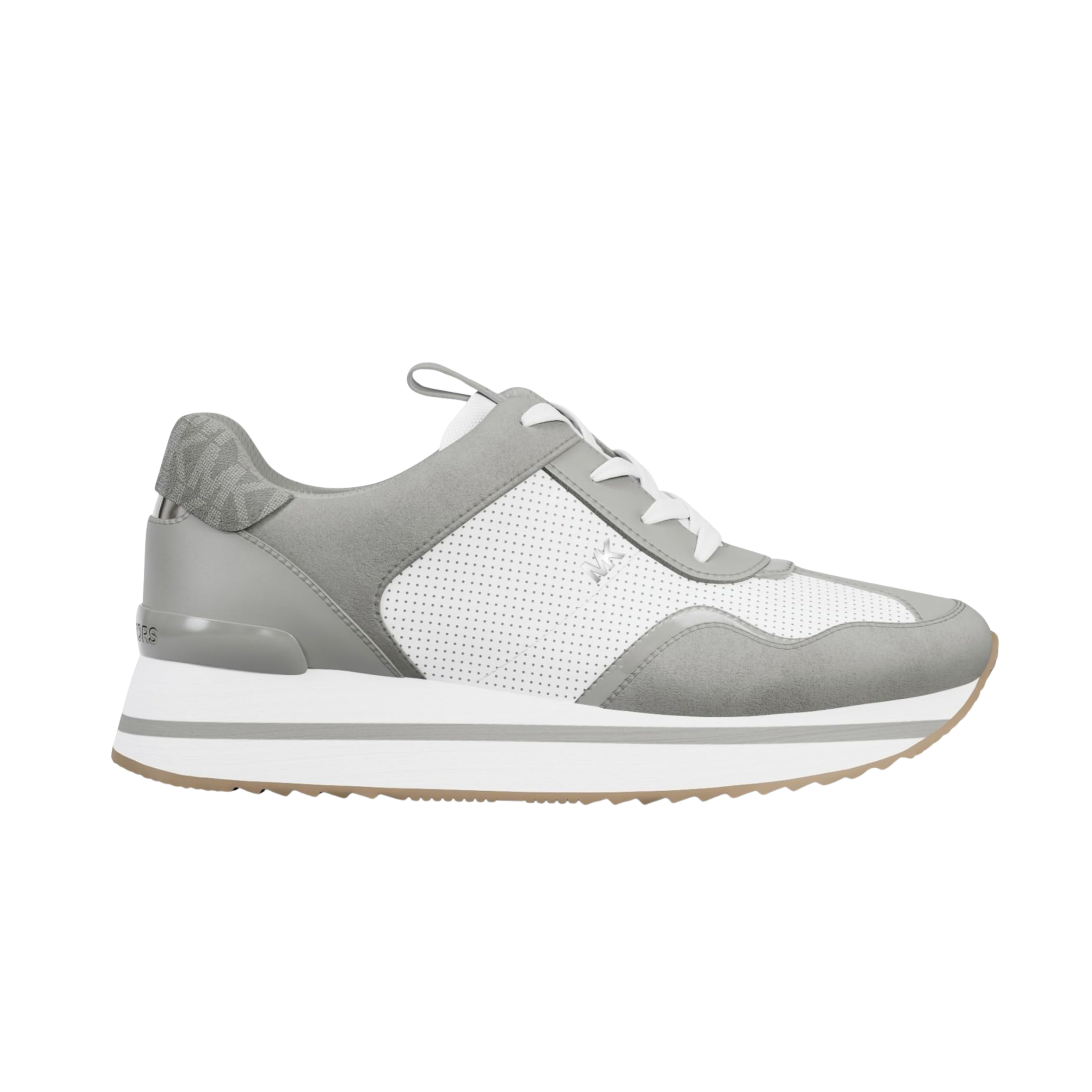 Michael Kors Women Raina Color Block W Signature Trainer Sneakers - Quarry Grey