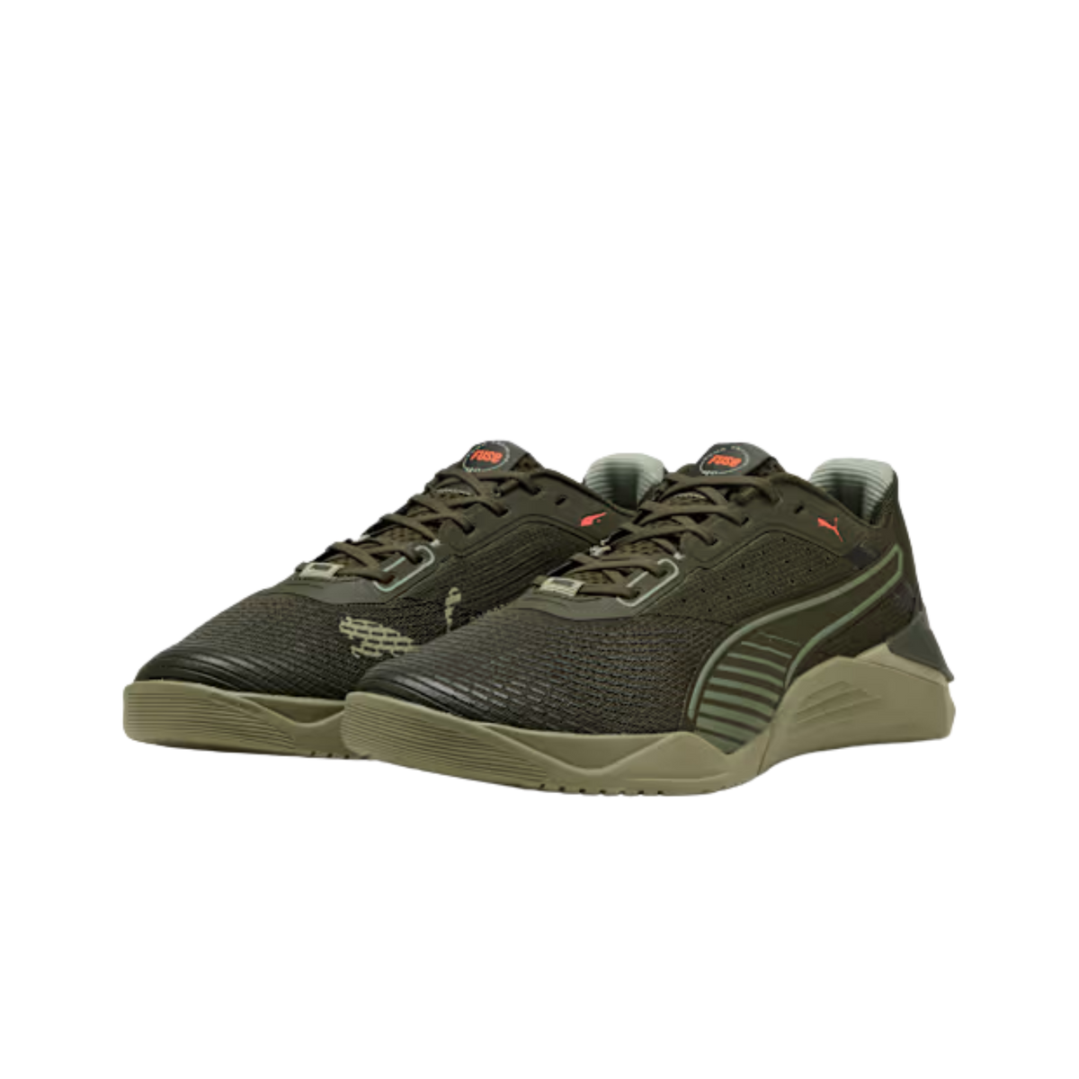 Puma Men Fuse 4.0 Training Shoes - Olive Green Lux Army Glowing Red