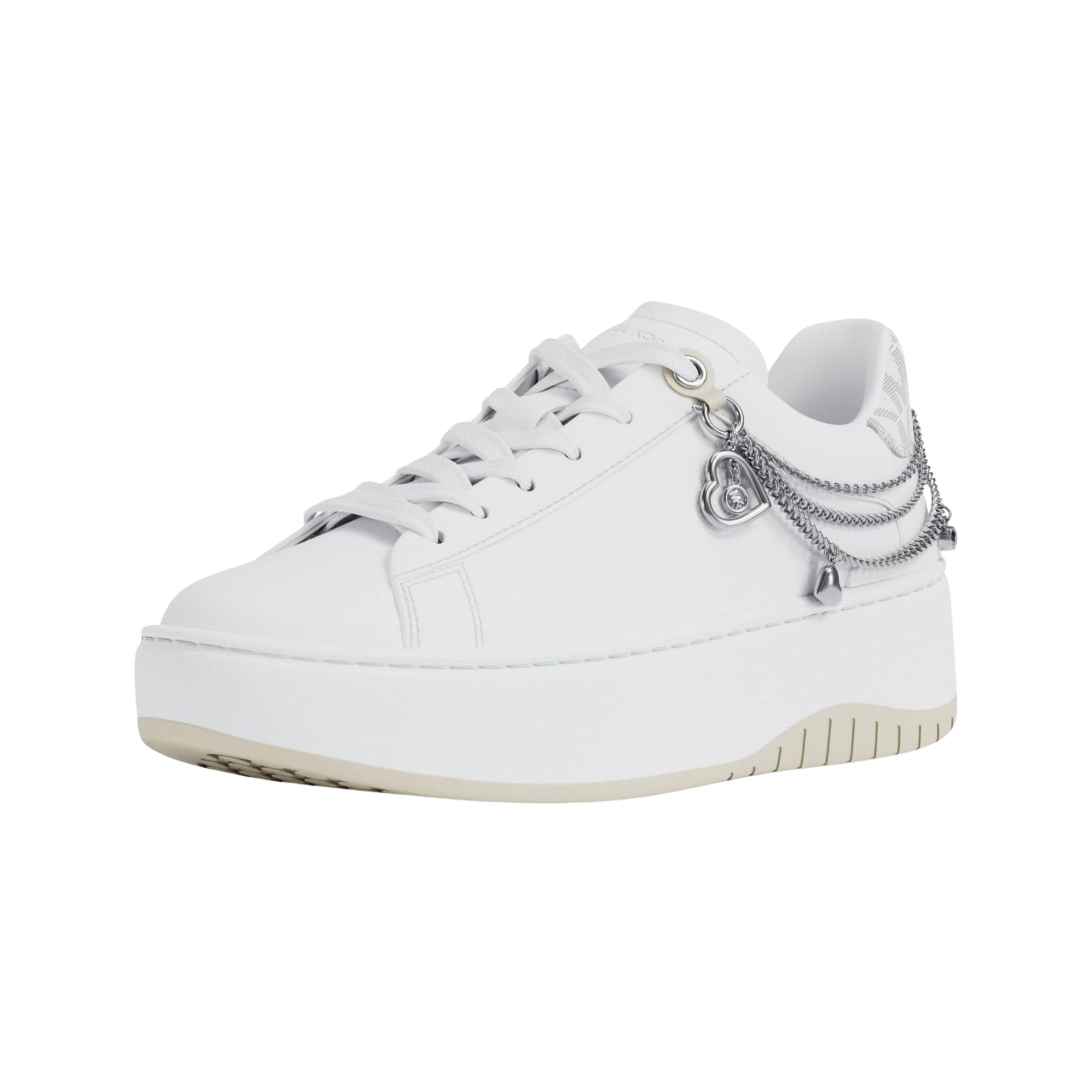 Michael Kors Women Dottie Embellished Leather Platform Sneaker - Optic White