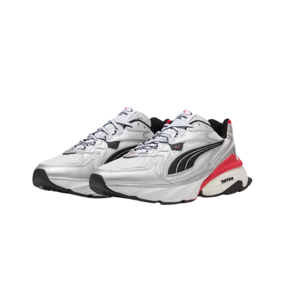 Puma Men Fade Sneakers - Silver White For All Time Red