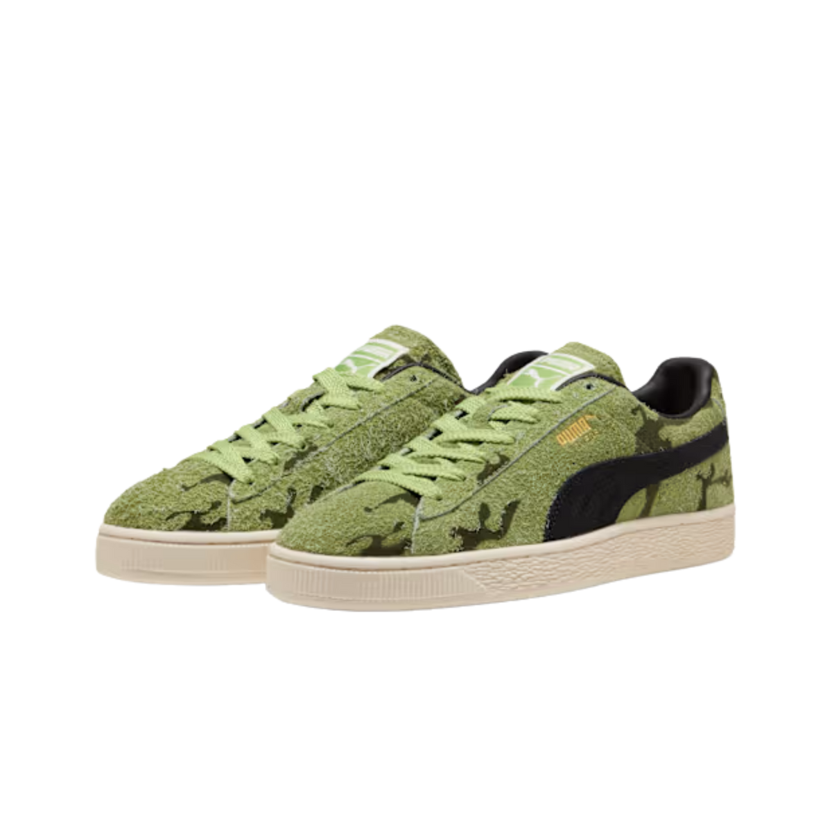 Puma Men Suede Flock Sneakers - Wild Fern Calming Green