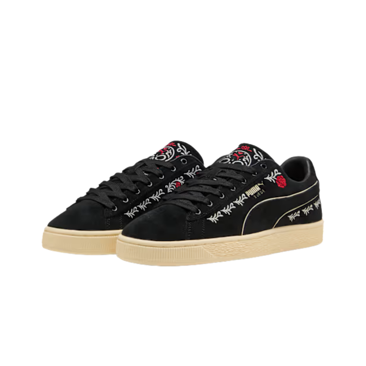 Puma Men Suede Hasta La Muerte Sneakers - Black Buttercream Red Rhythm