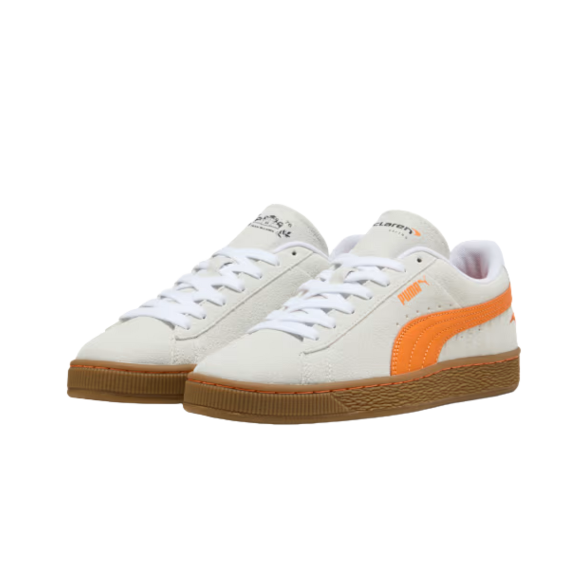 Puma Men McLaren Racing Suede OG Sneakers - White Papaya