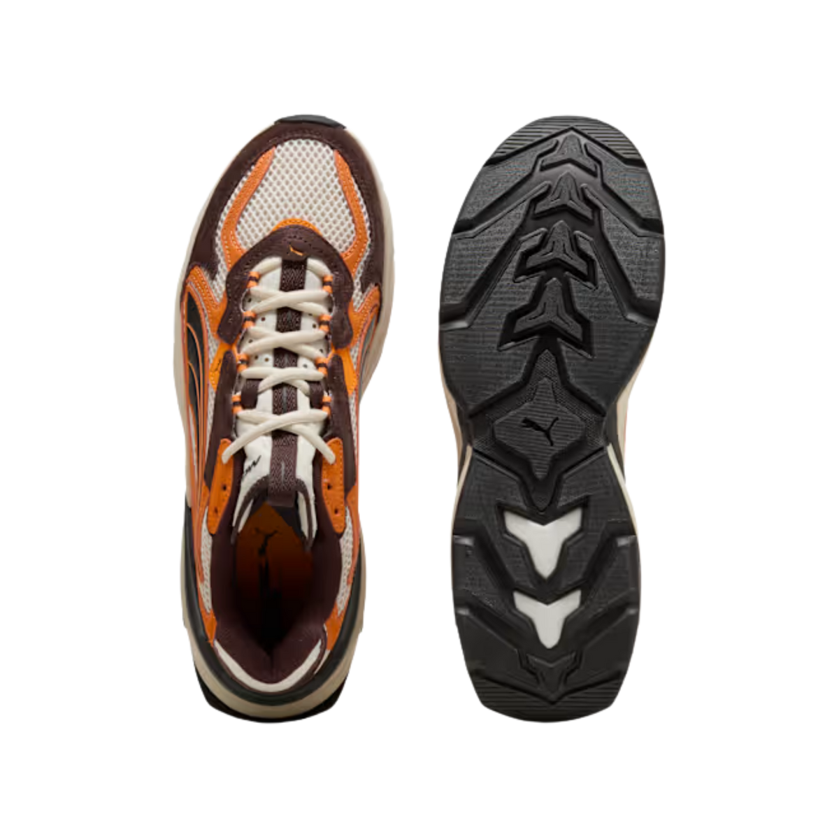 Puma Men McLaren Racing Fade Sneakers - Alpine Snow Papaya Chocolate Fondue