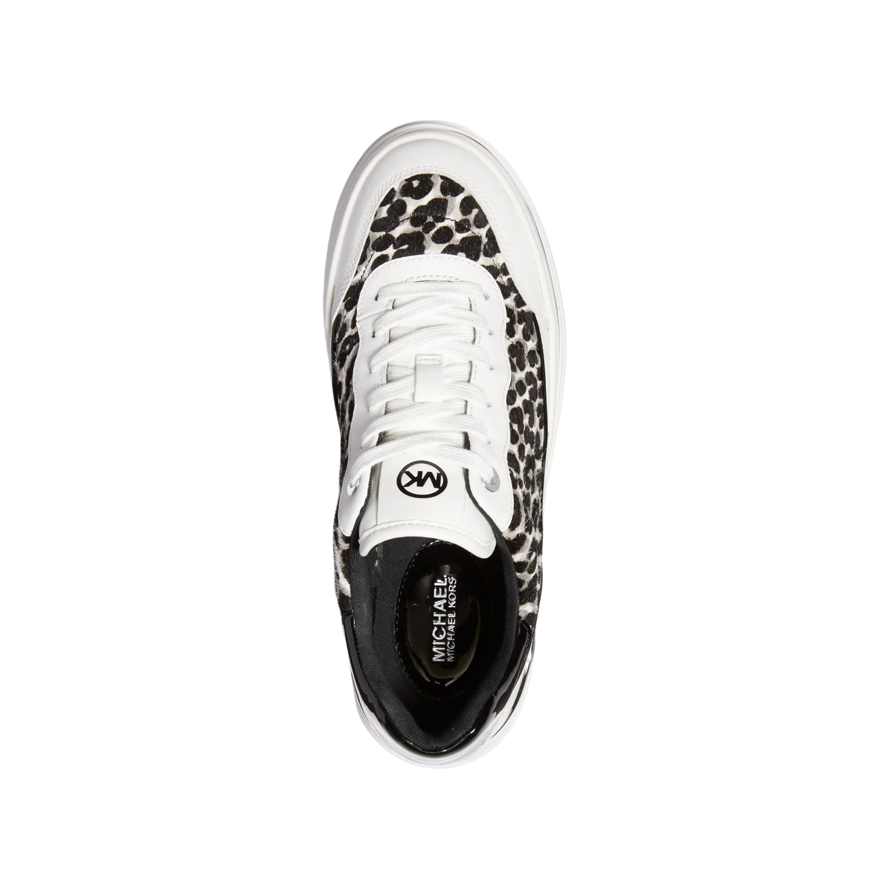 Michael Kors Women Hayes Leopard Print Calf Hair Platform Sneaker - Black Combo