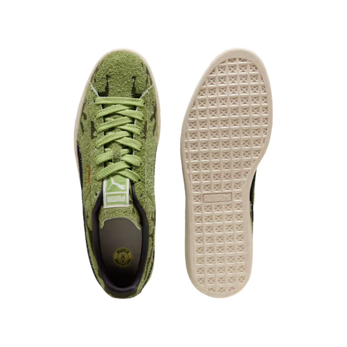 Puma Men Suede Flock Sneakers - Wild Fern Calming Green