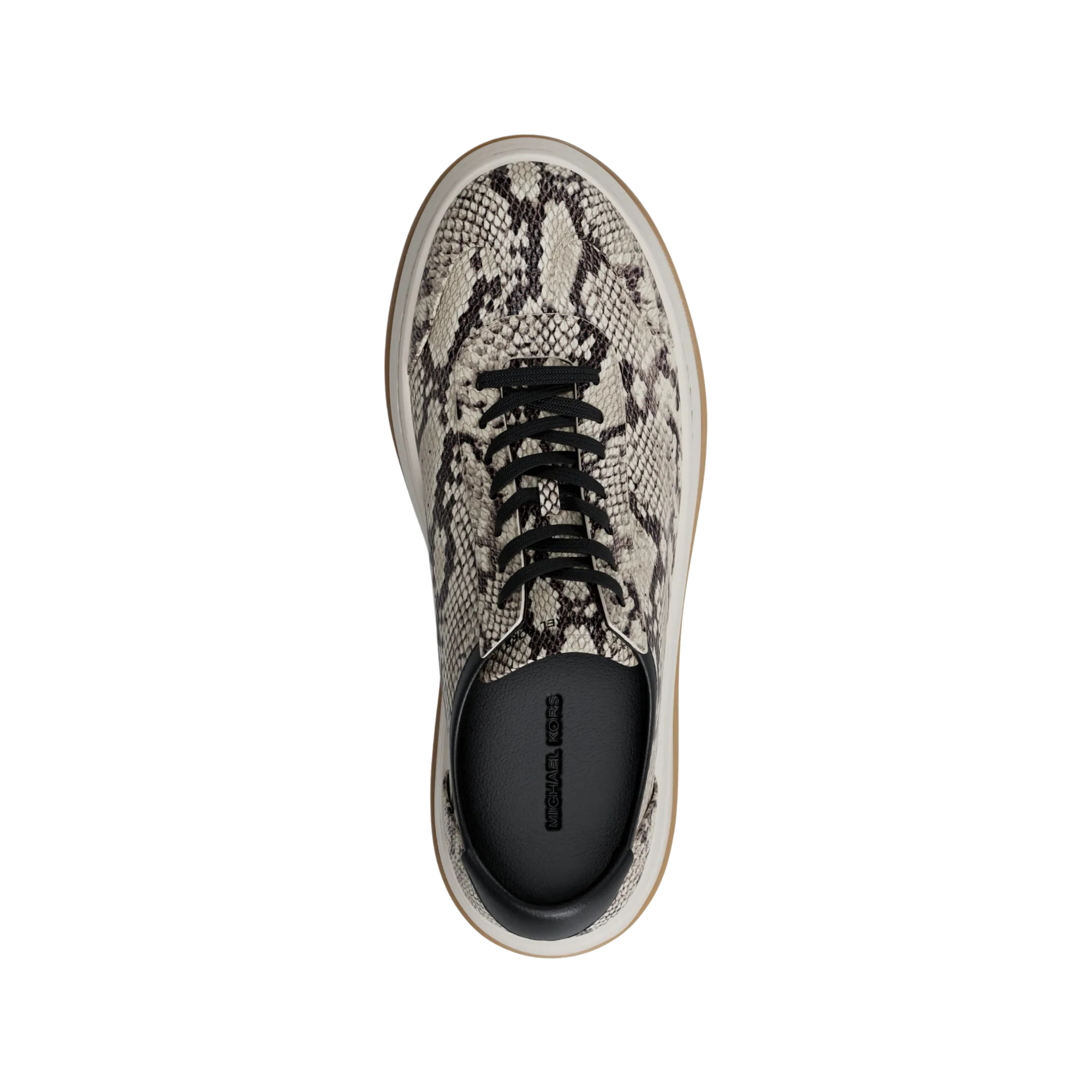 Michael Kors Women Hayes Snake Embossed Leather Platform Sneaker - Natural