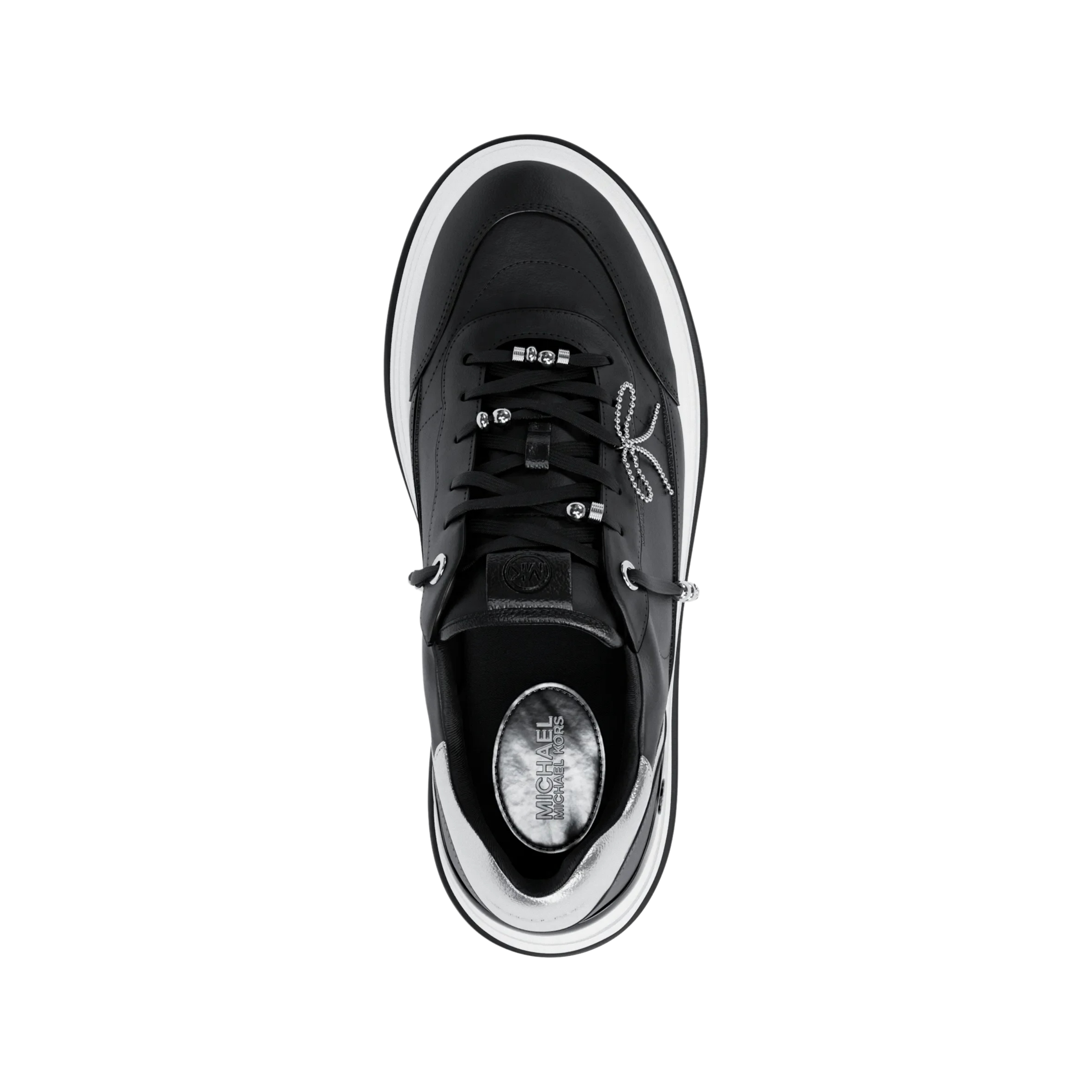 Michael Kors Women Hayes Embellished Leather Platform Sneaker - Black