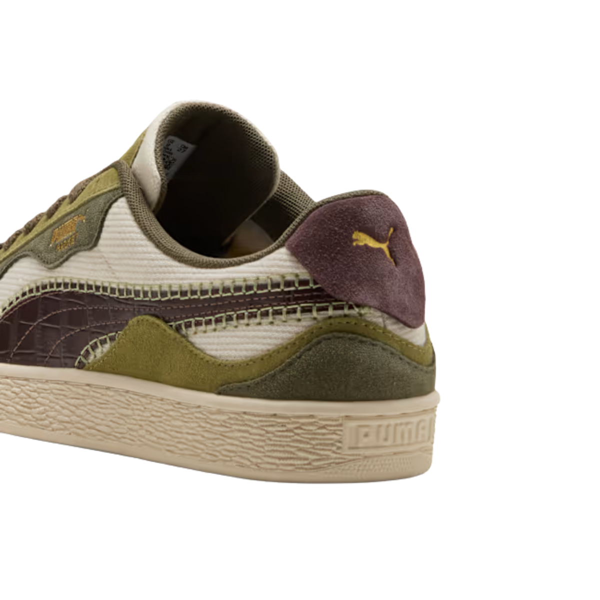 Puma Men Basket Trippy Camo Sneakers - Alpine Snow Loden Green Chocolate