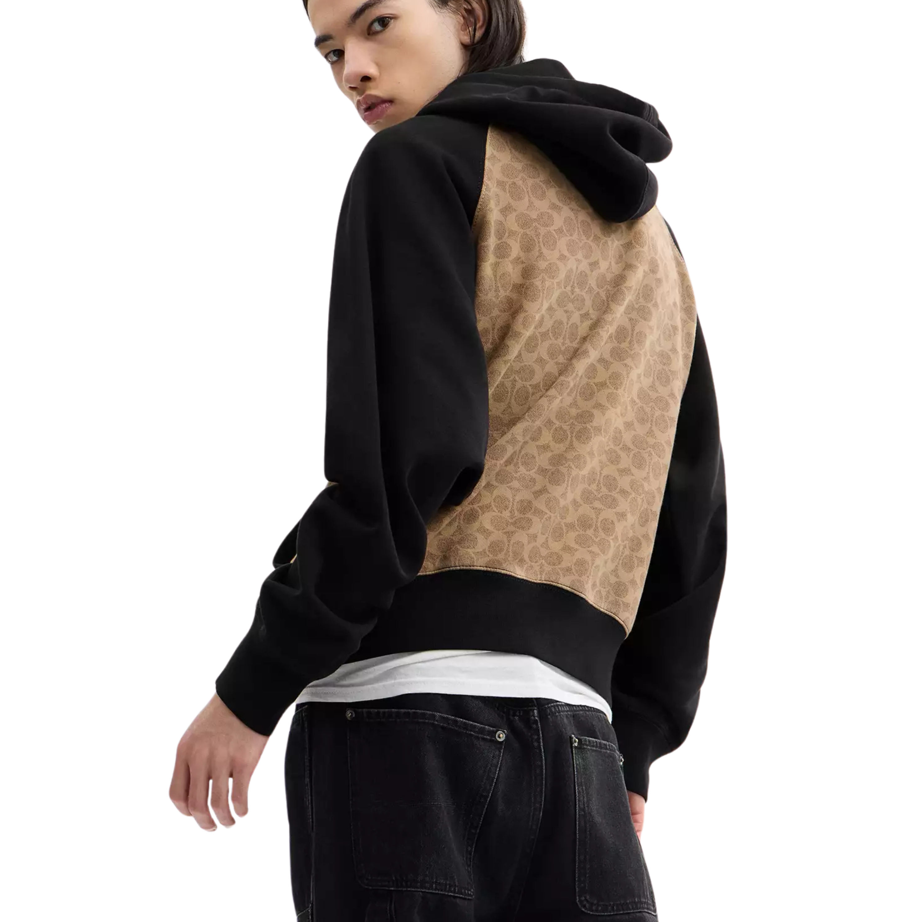 Coach Men Signature Hoodie - Tan Signature