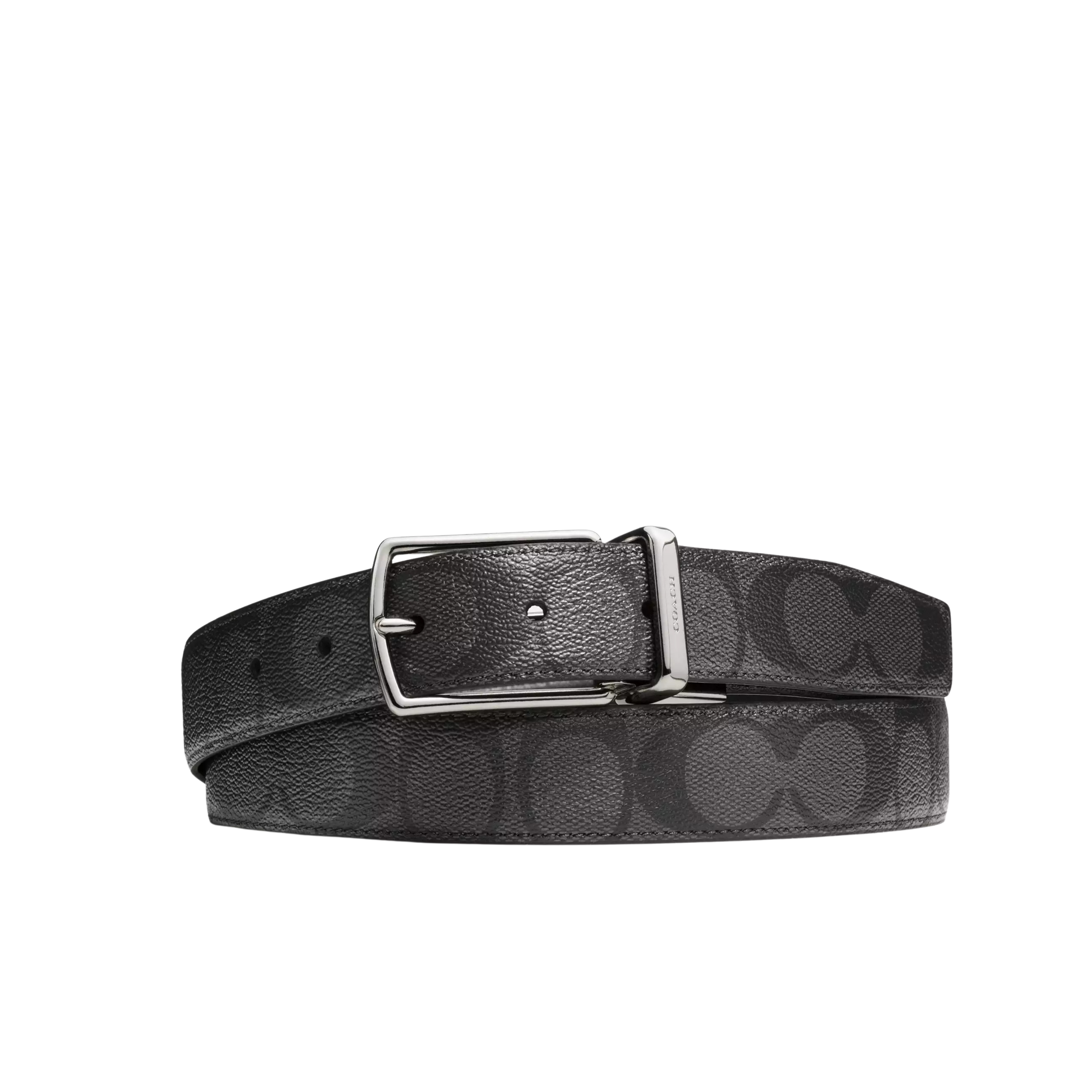 Coach Men Harness Buckle Cut To Size Reversible Belt 30 Mm - Charcoal Black