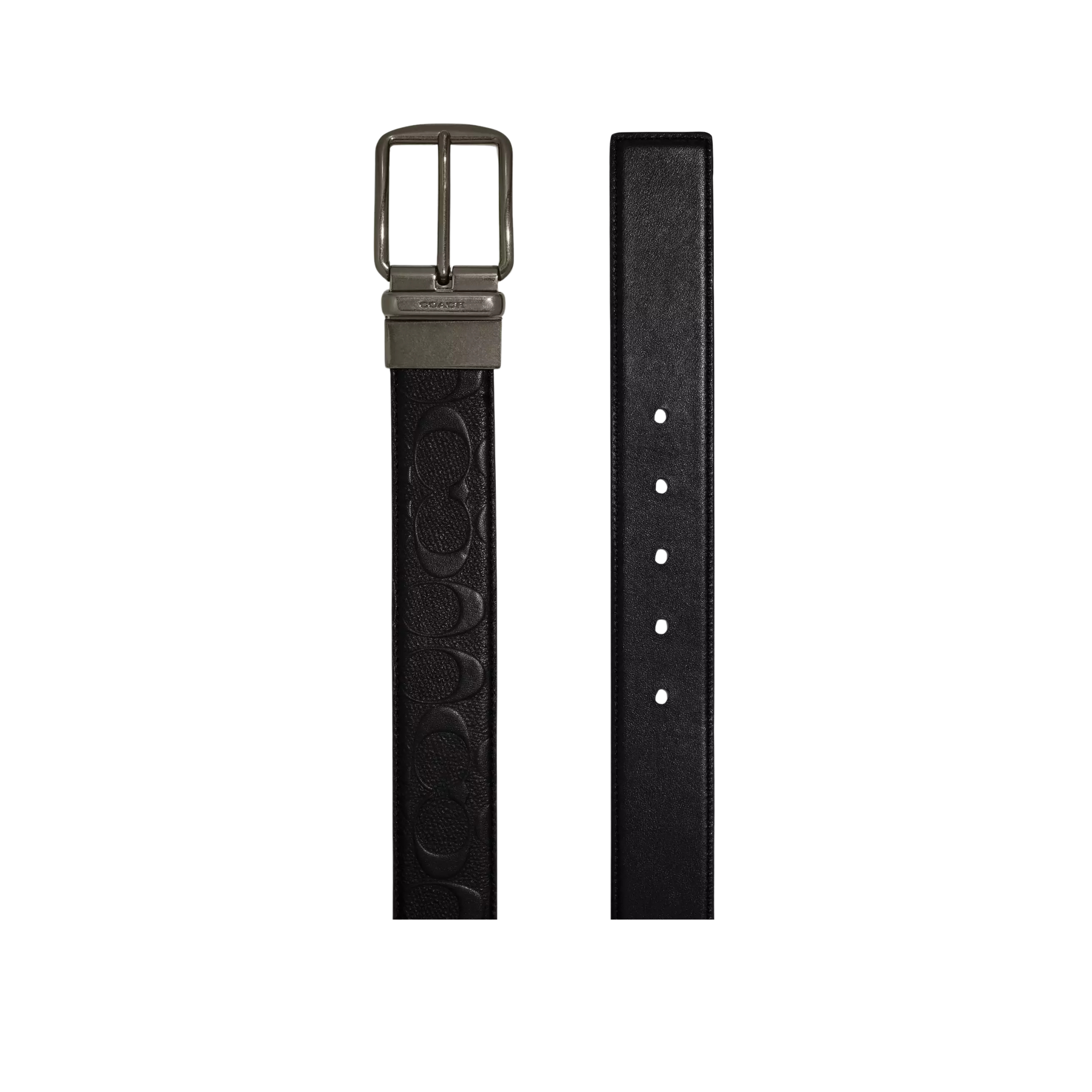Coach Men Harness Buckle Cut To Size Reversible Belt 38 Mm - Black