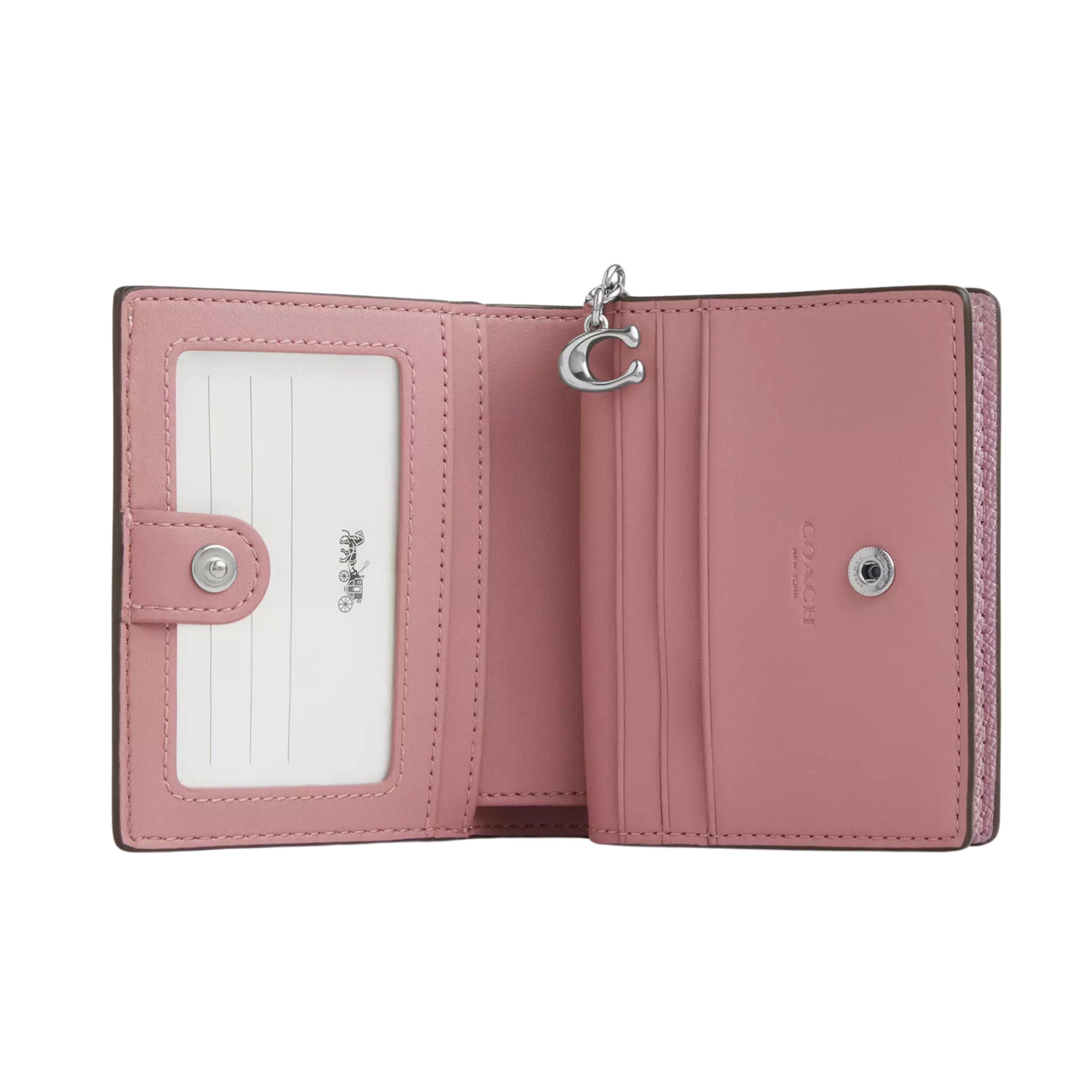 Coach Women Boxed Snap Wallet And Picture Frame - Silver Pink