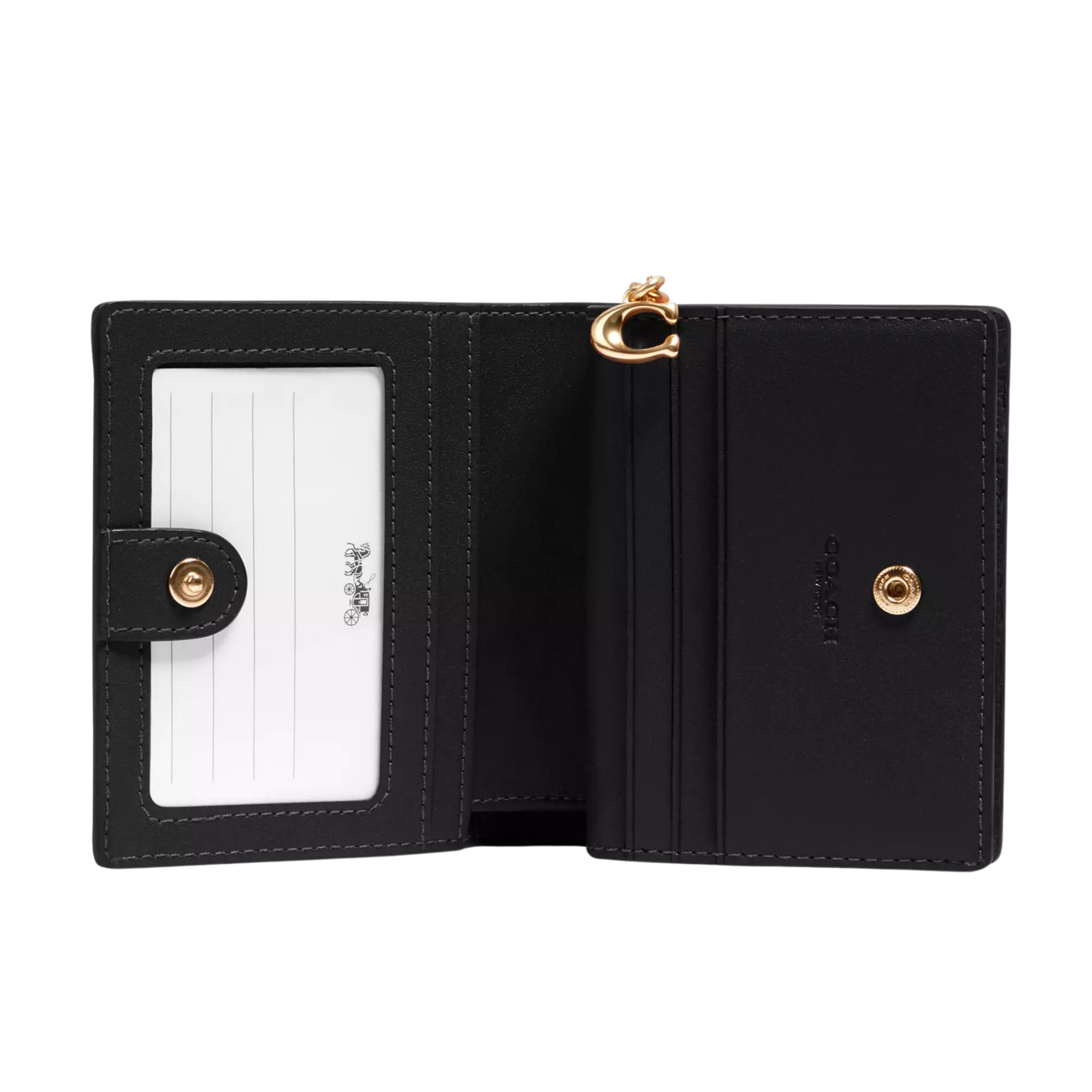 Coach Women Snap Wallet - Gold Black