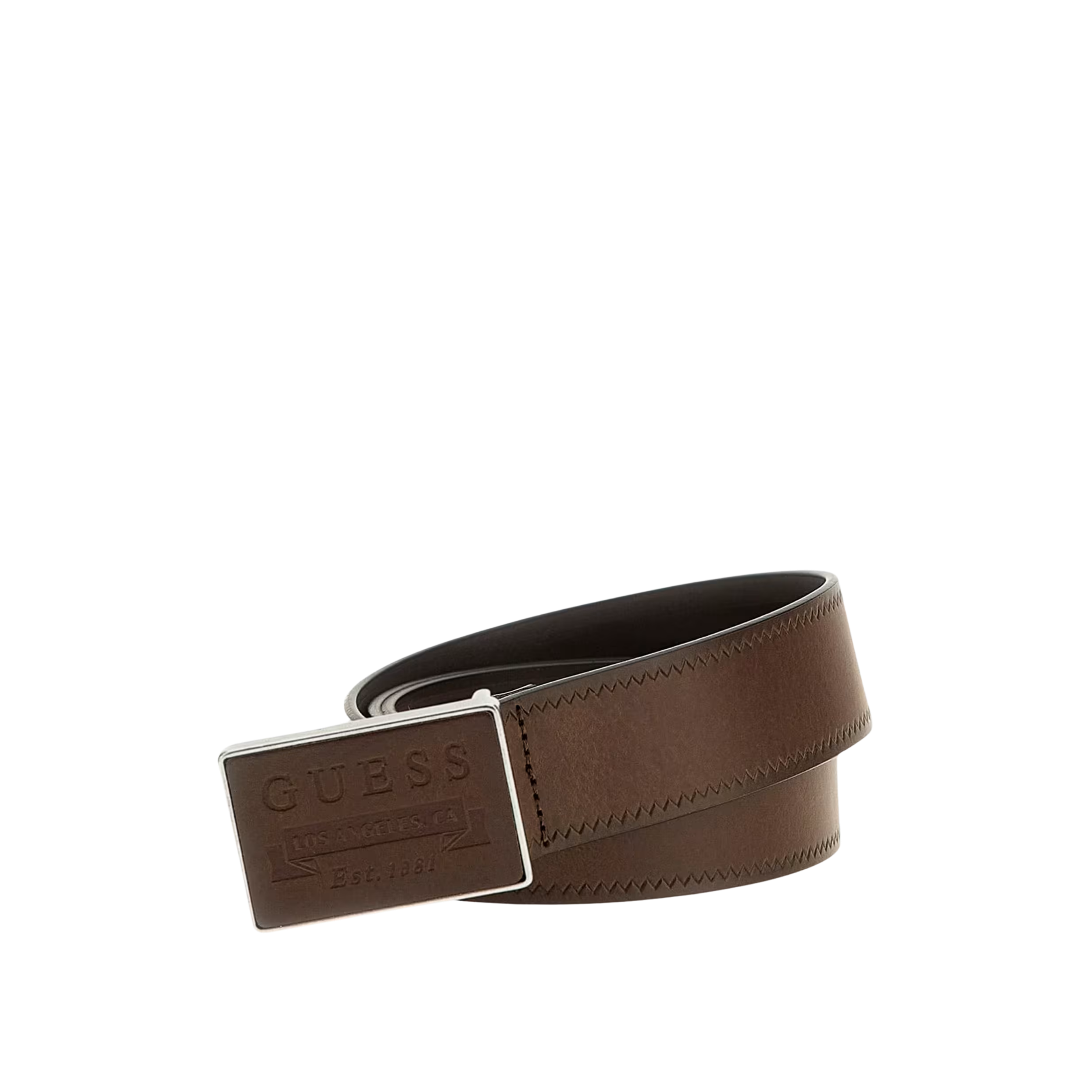 Guess Men Placket Belt - Rich Earth