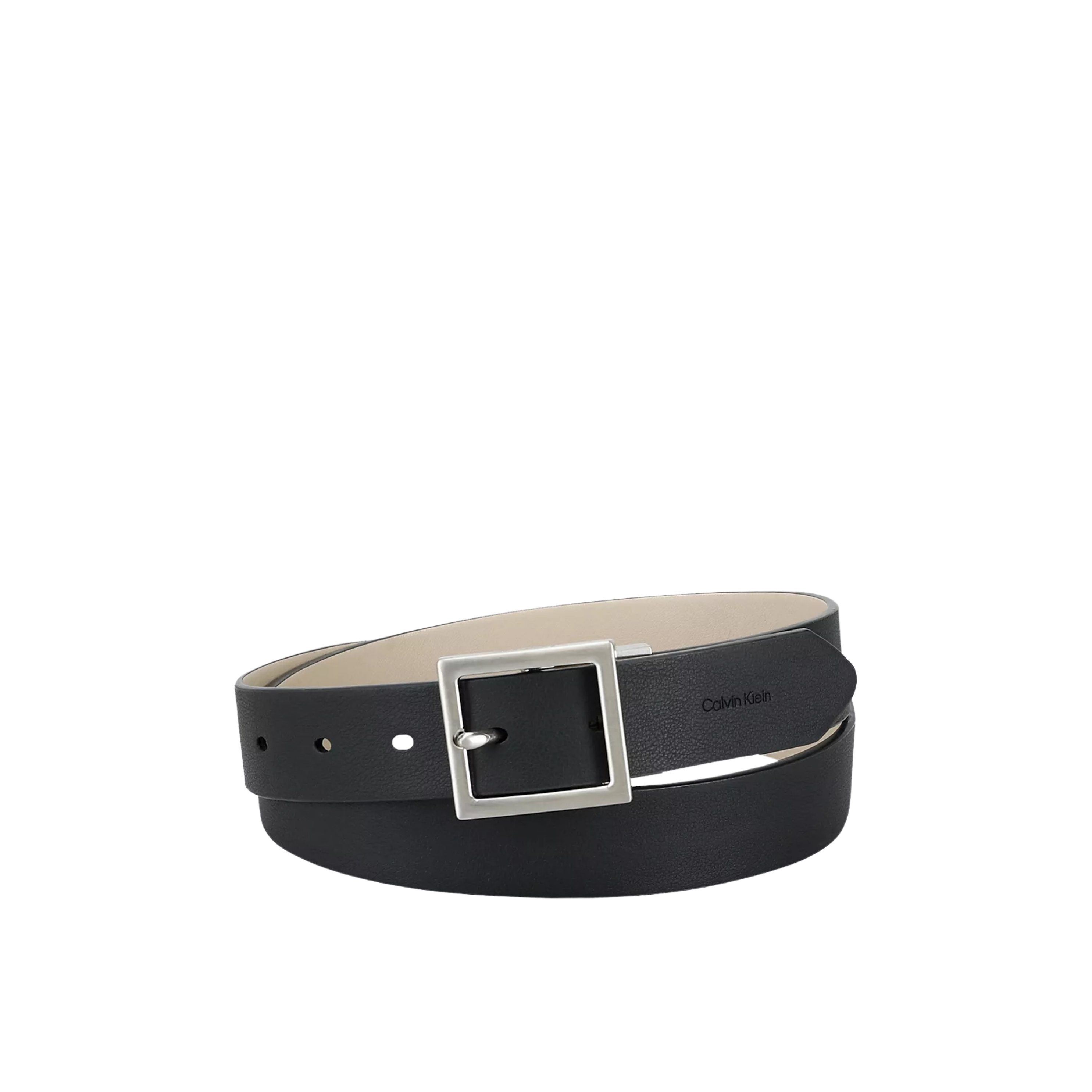 Calvin Klein Women Reversible Center Bar Buckle Belt - Black Crockery
