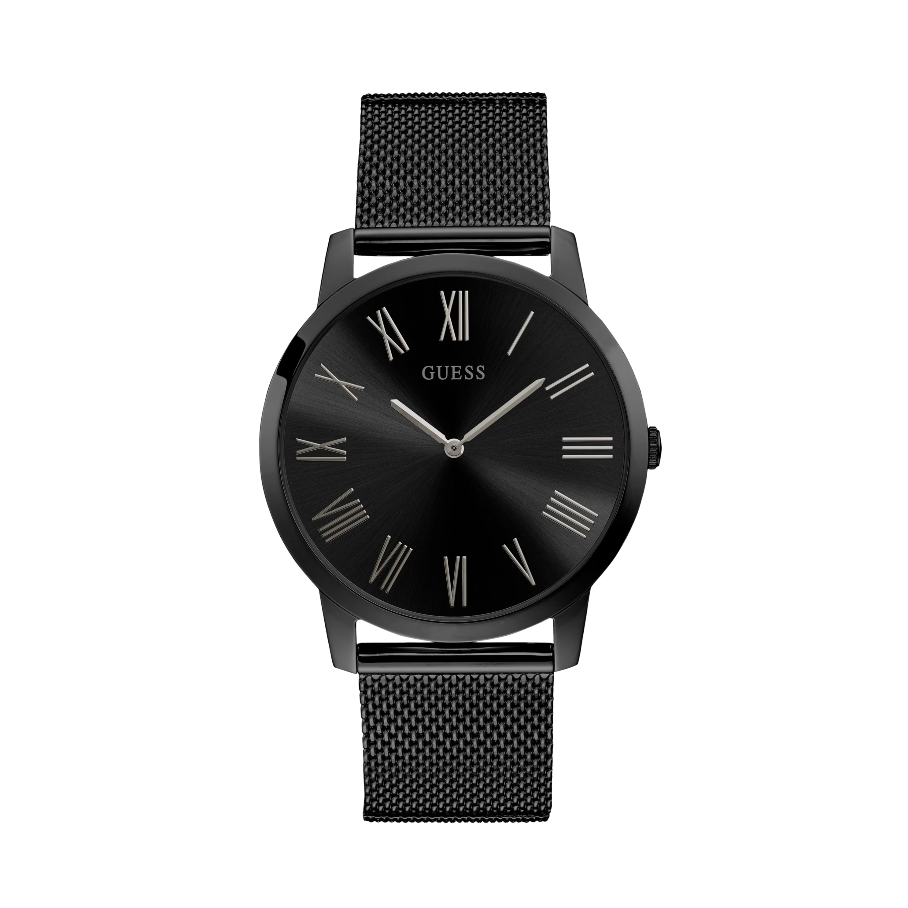 Guess Men  Black and Silver Analog Watch