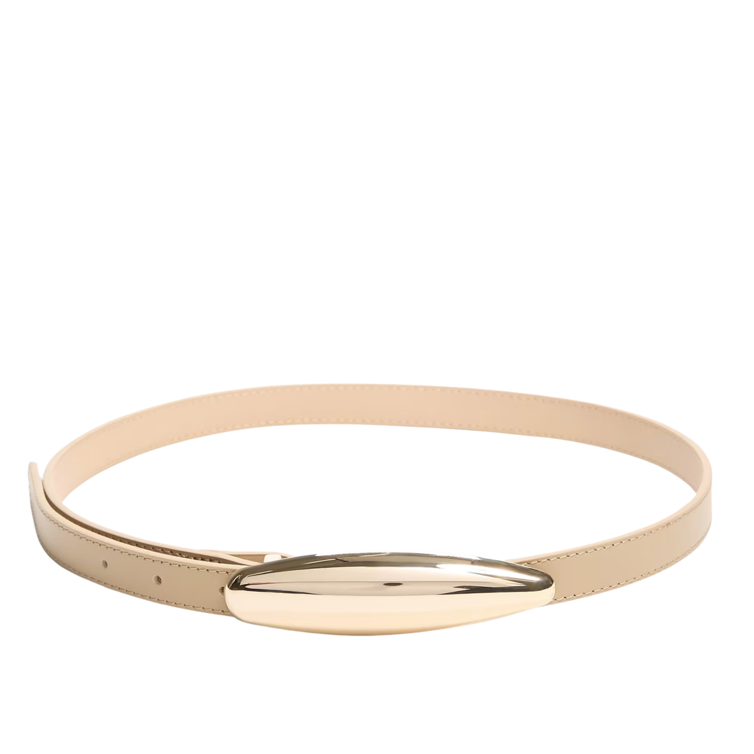 Guess Women Metallic Buckle Leather Belt - Tan