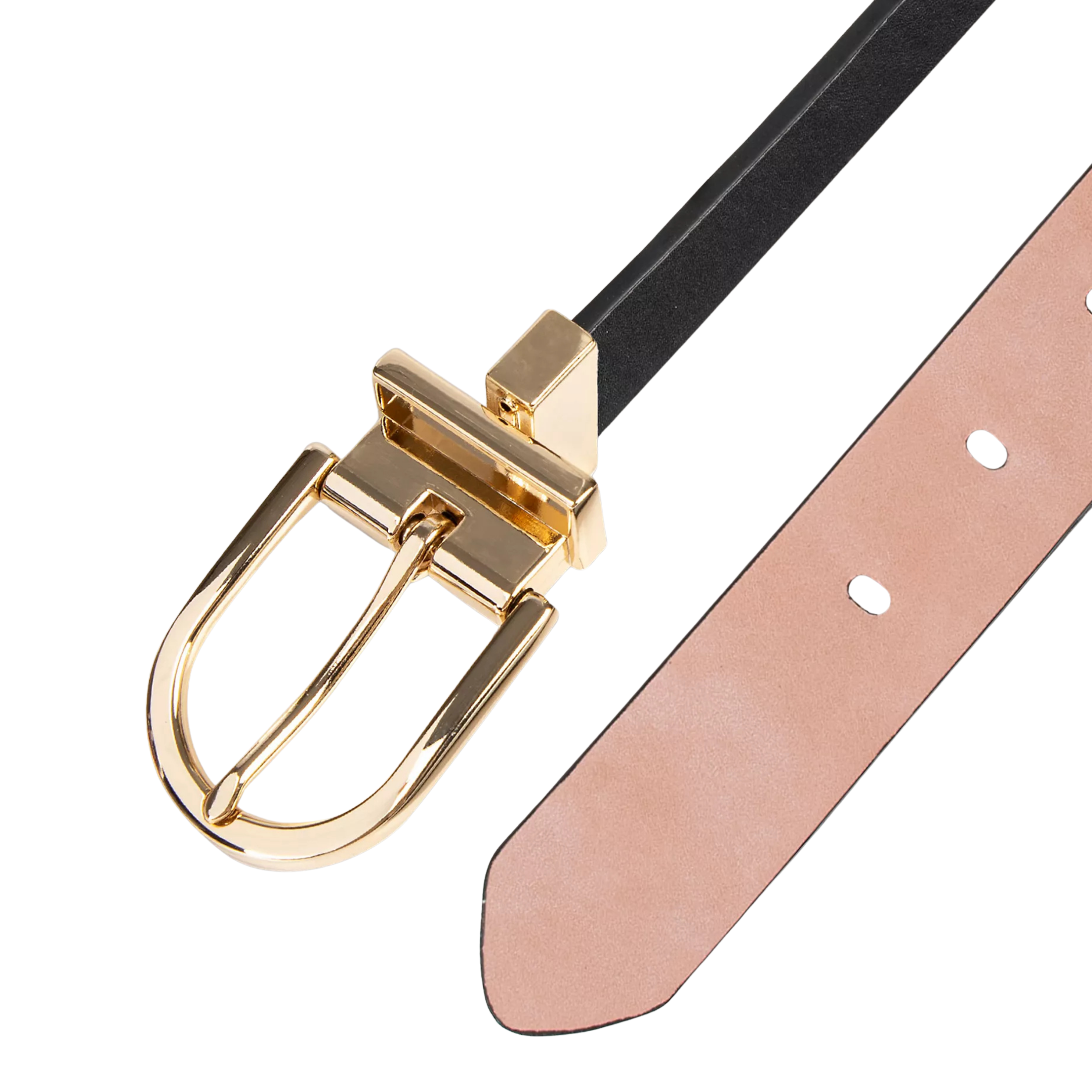 Calvin Klein Women Reversible Round Buckle Belt - Black Blush