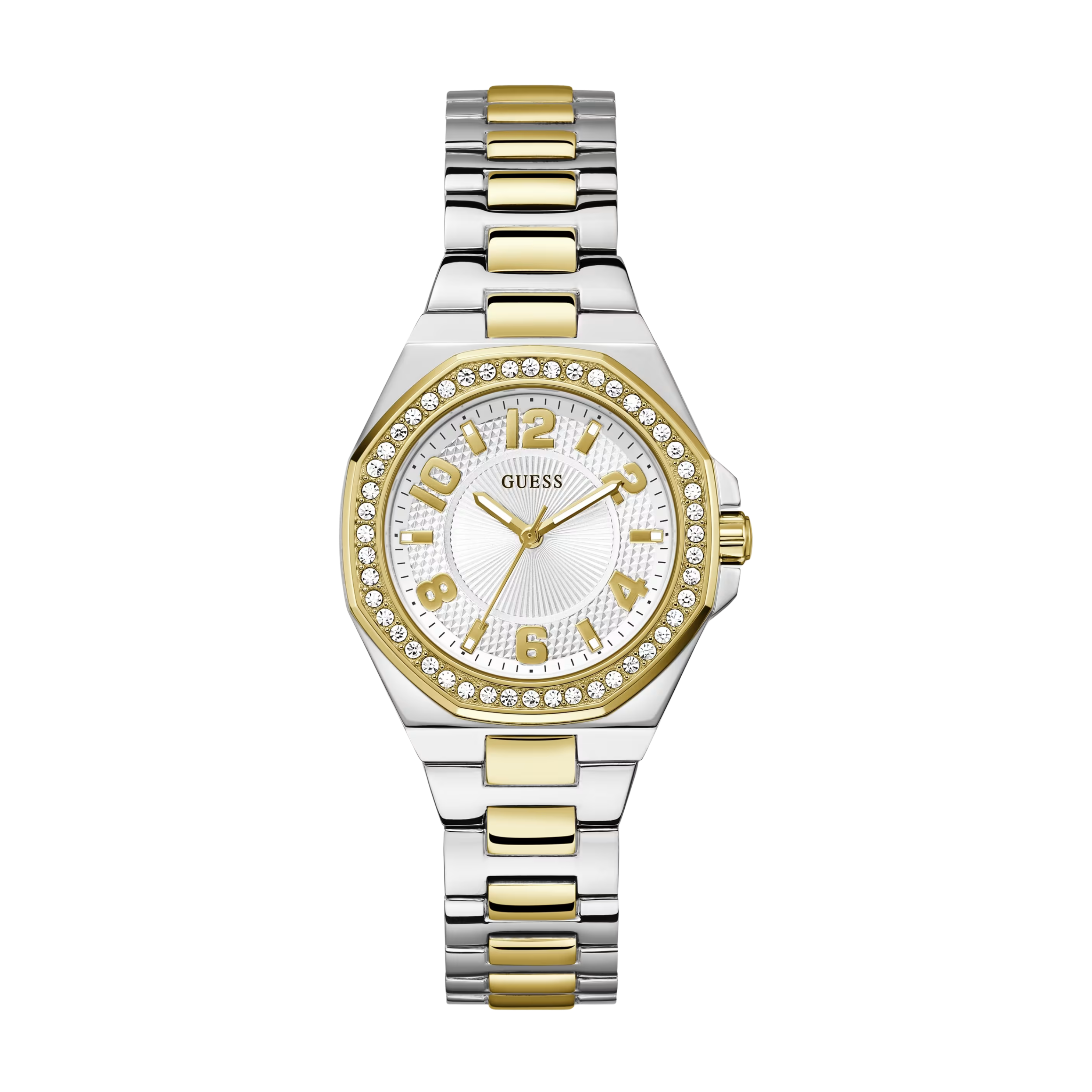 Guess Women Silver and Gold Tone Analog Watch GW0877L5 - White Multi
