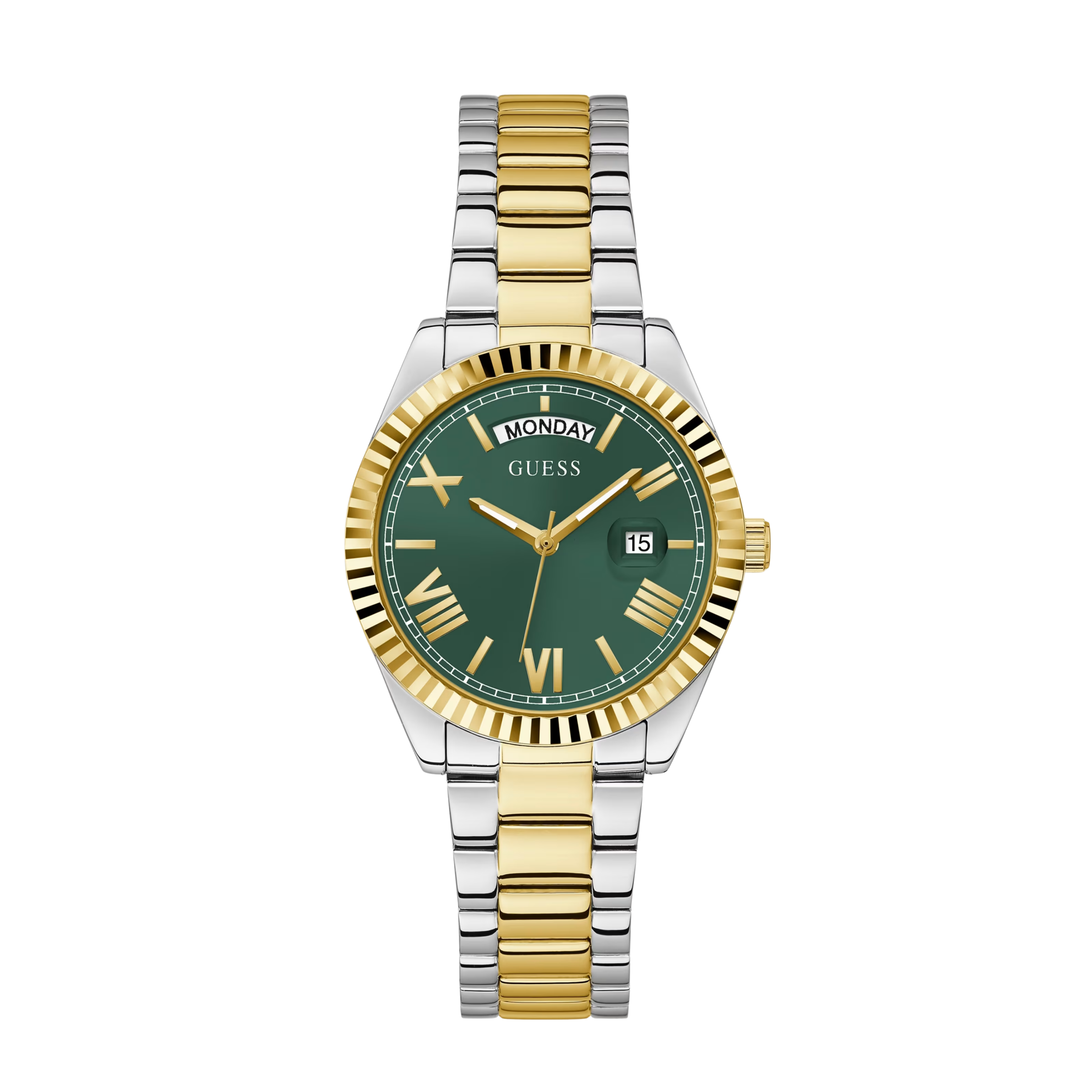 Guess Women Multi Tone and Green Analog Watch GW0308L5 - Gold Silver