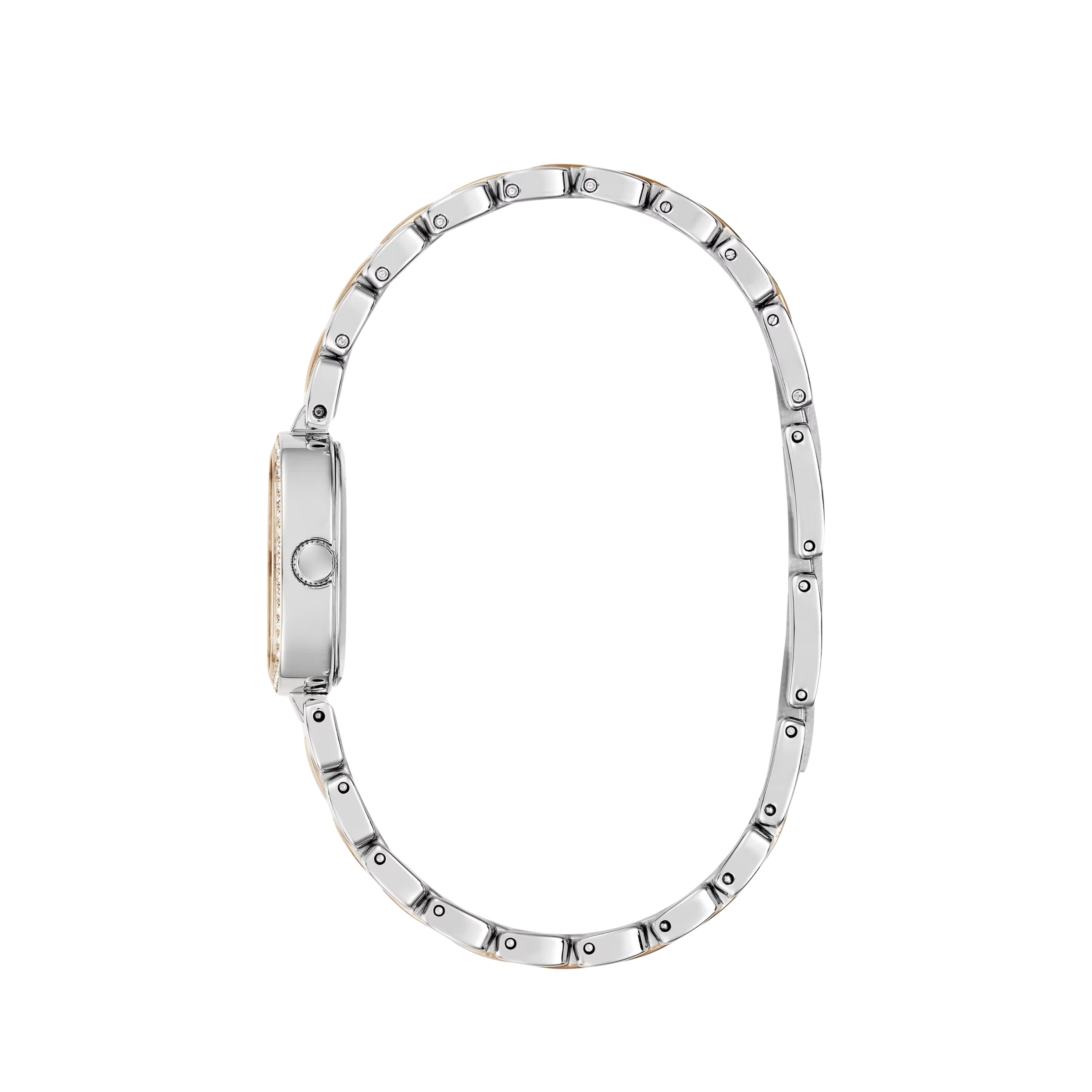 Guess Women Crystal Recycled Steel Analogue Watch GW1018L5 - White Multi Rose Gold