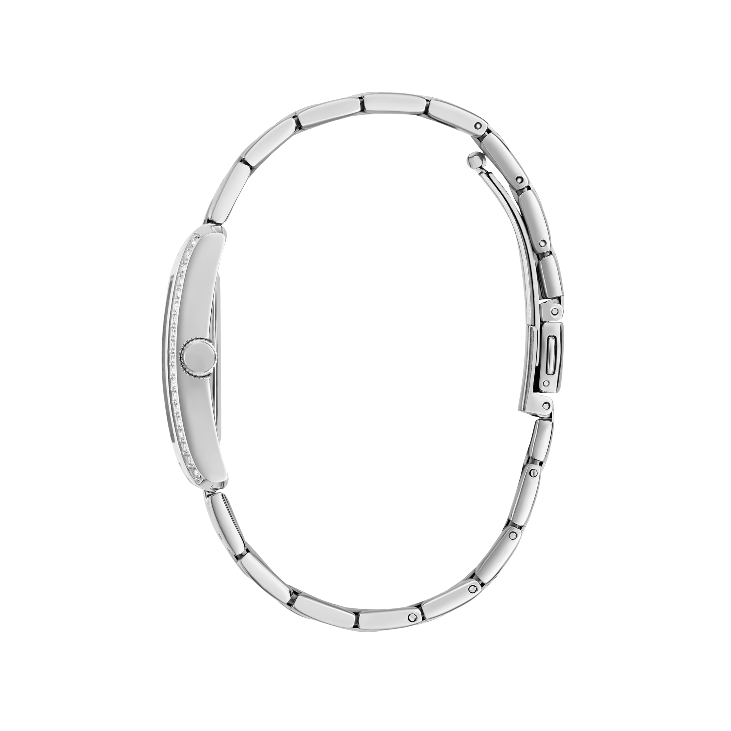 Guess Women Silver Tone Crystal Square Analog Watch GW0874L1 - Silver
