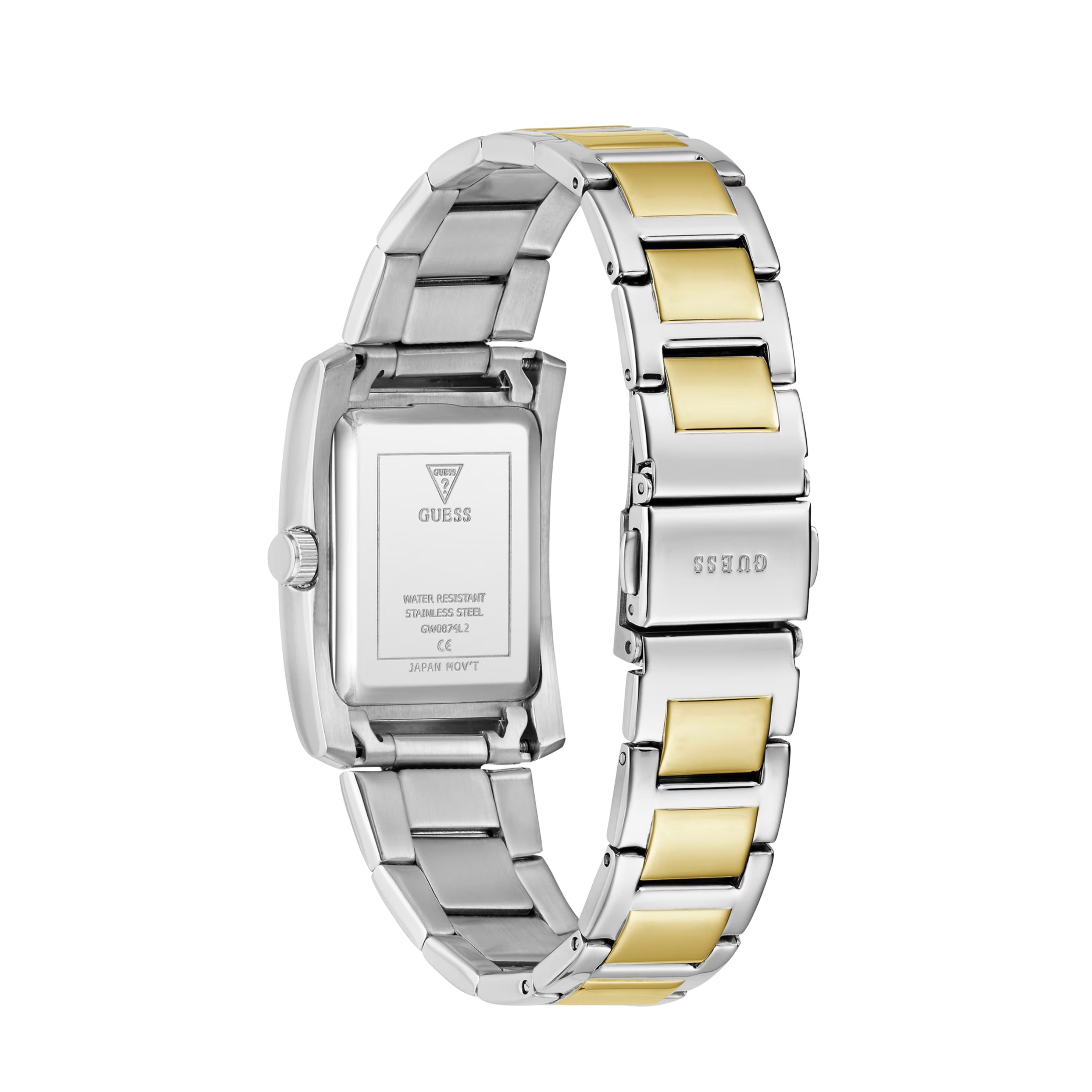 Guess Women Multi Tone Crystal Square Analog Watch GW0874L2 - Silver Green